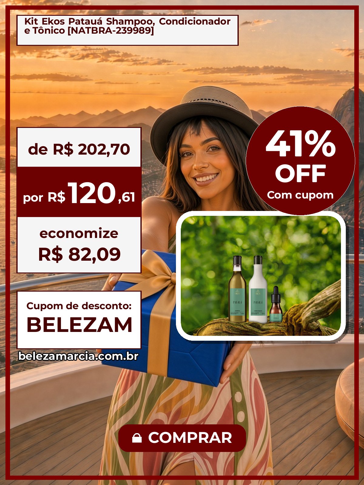Kit Ekos Patauá Shampoo, Condicionador e Tônico [NATBRA-239989]