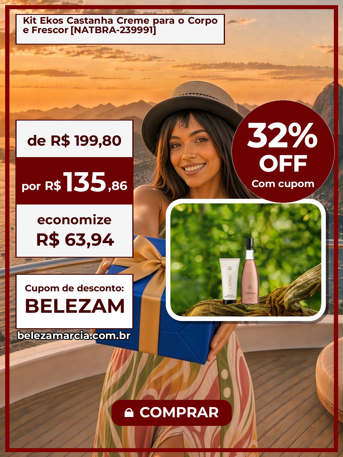 Kit Ekos Castanha Creme para o Corpo e Frescor [NATBRA-239991]