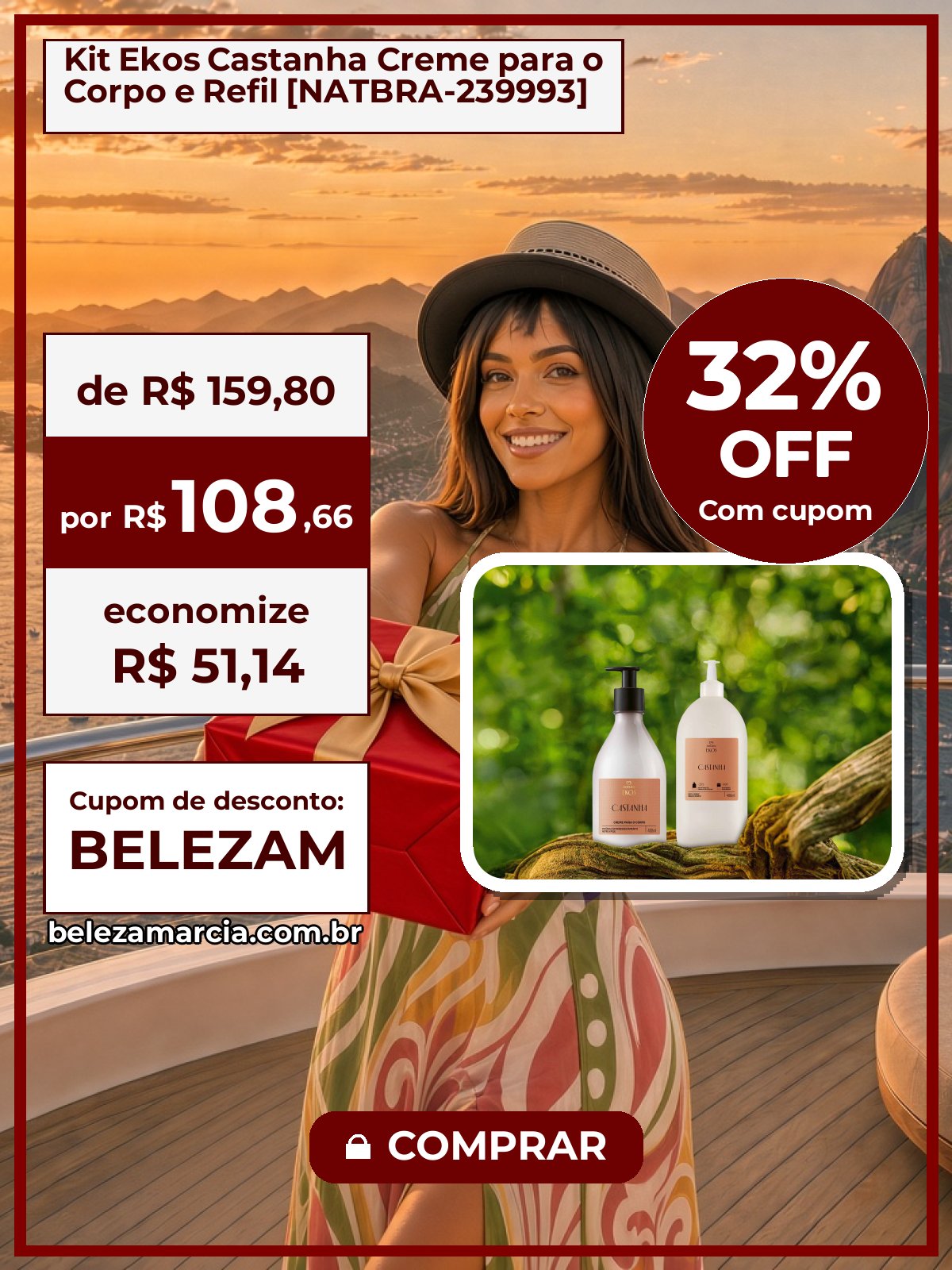 Kit Ekos Castanha Creme para o Corpo e Refil [NATBRA-239993]
