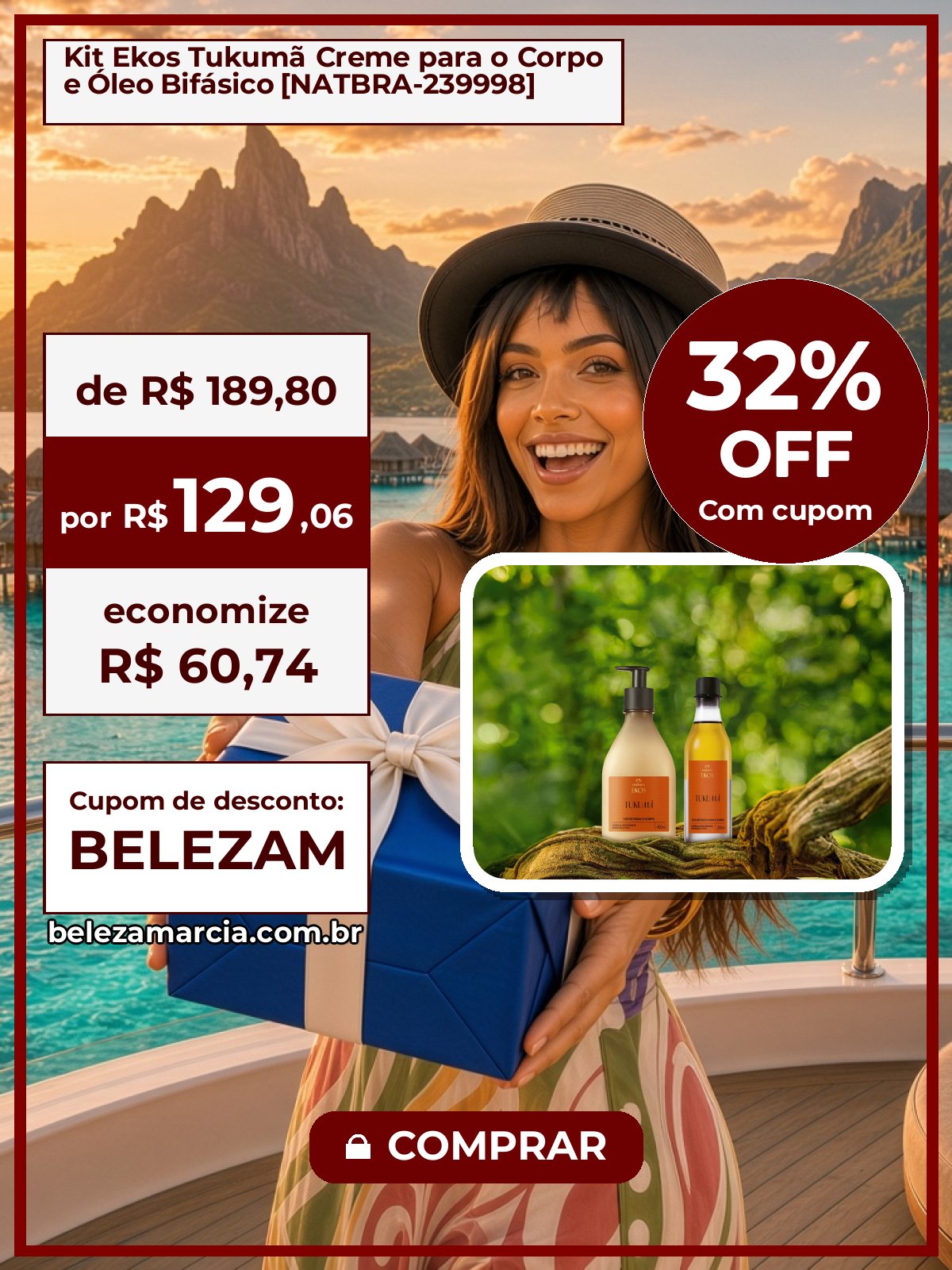 Kit Ekos Tukumã Creme para o Corpo e Óleo Bifásico [NATBRA-239998]