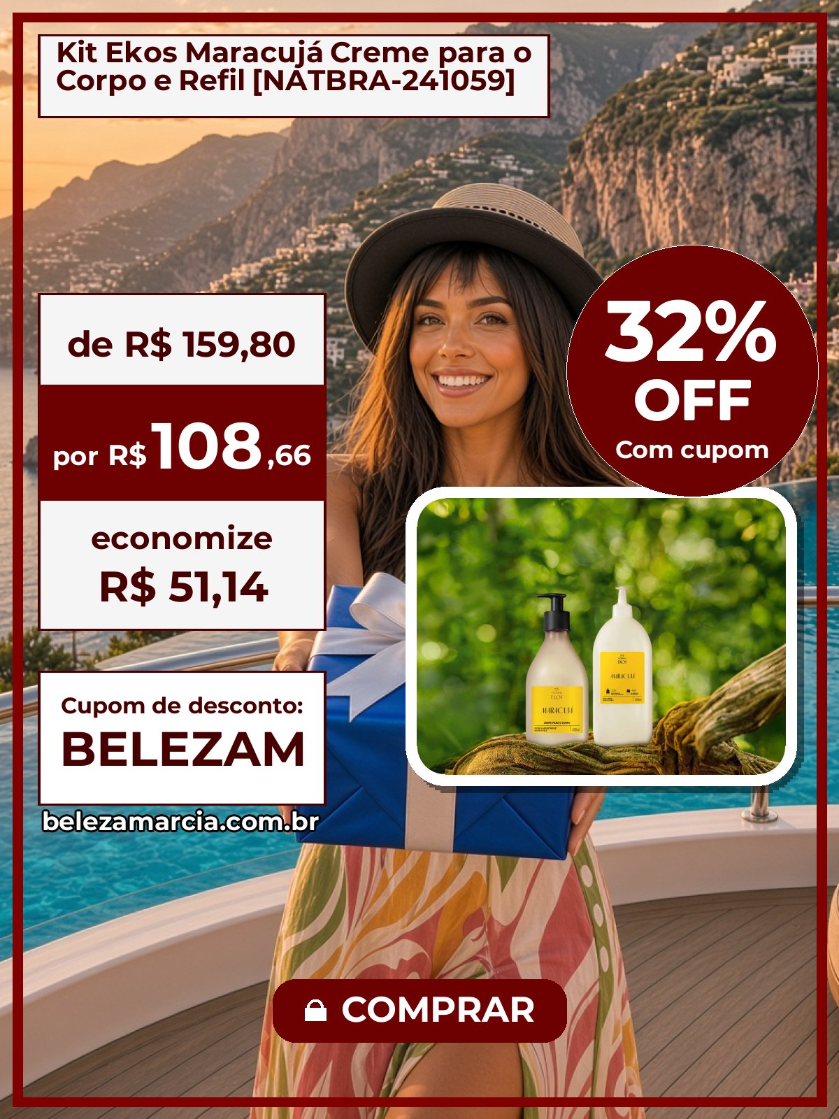 Kit Ekos Maracujá Creme para o Corpo e Refil [NATBRA-241059]