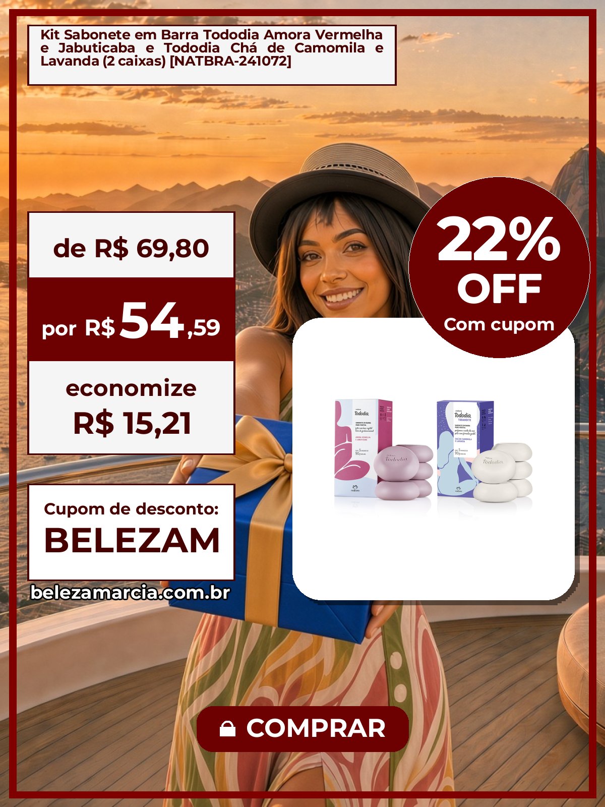 Kit Sabonete em Barra Tododia Amora Vermelha e Jabuticaba e Tododia Chá de Camomila e Lavanda (2 caixas) [NATBRA-241072]