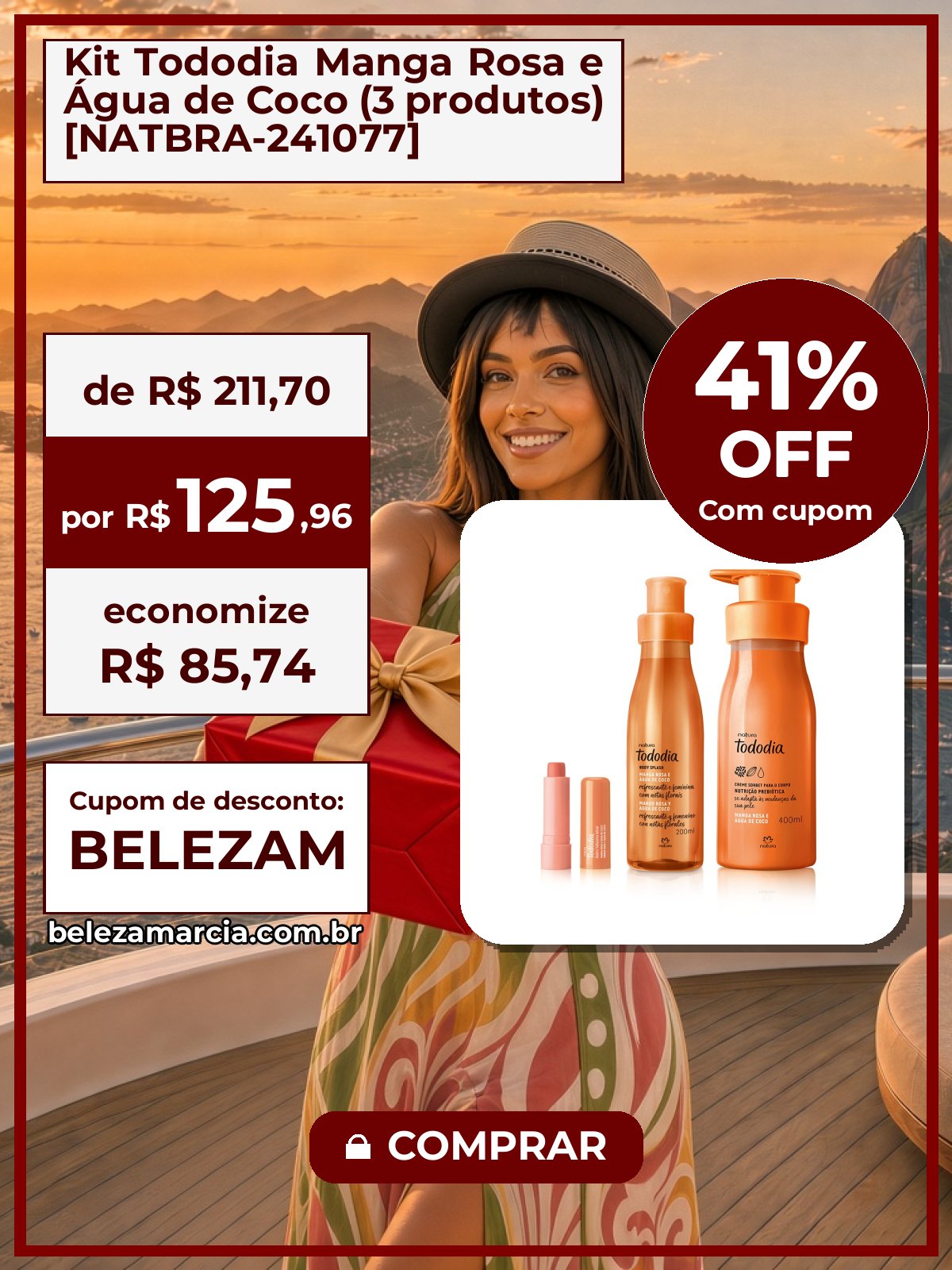 Kit Tododia Manga Rosa e Água de Coco (3 produtos) [NATBRA-241077]