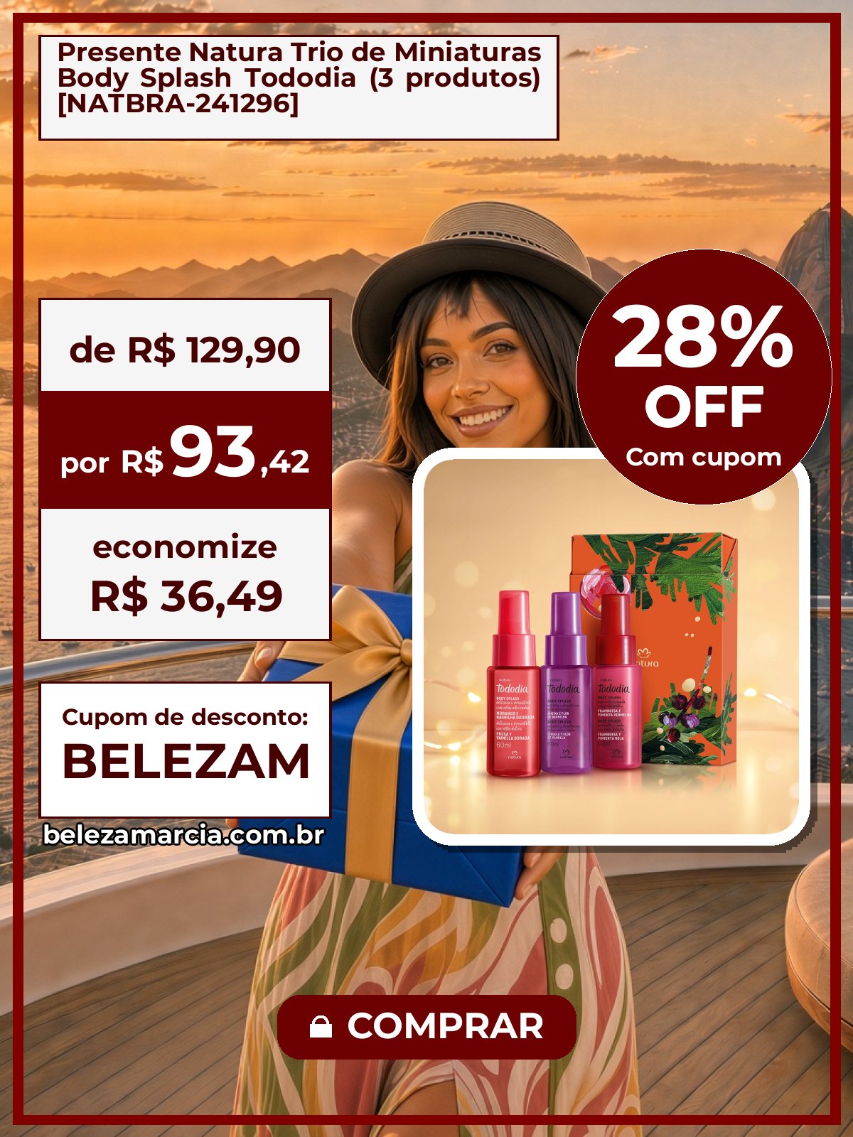 Presente Natura Trio de Miniaturas Body Splash Tododia (3 produtos) [NATBRA-241296]