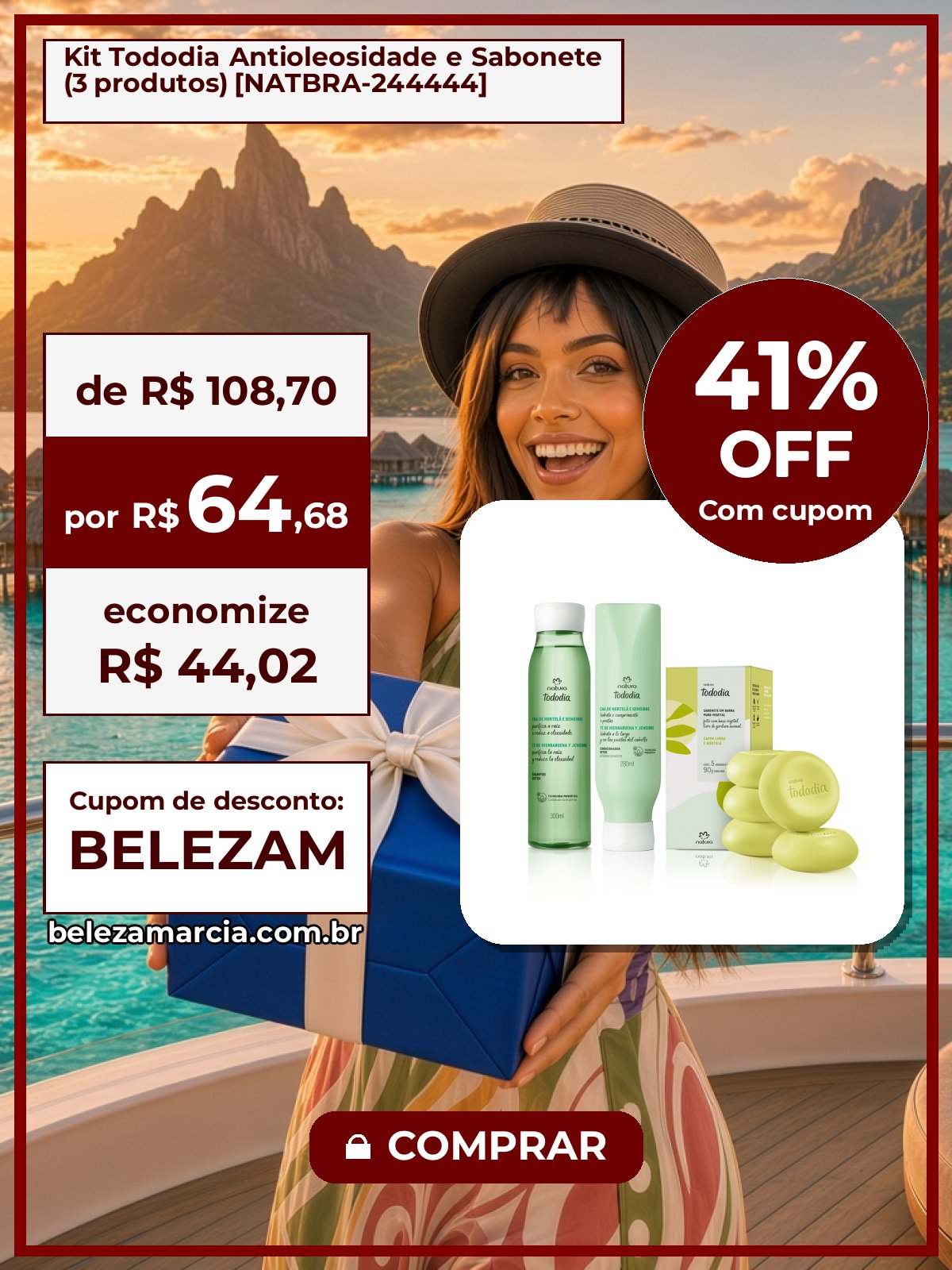 Kit Tododia Antioleosidade e Sabonete (3 produtos) [NATBRA-244444]