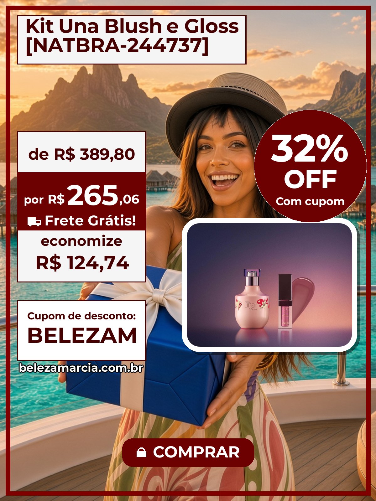 Kit Una Blush e Gloss [NATBRA-244737]