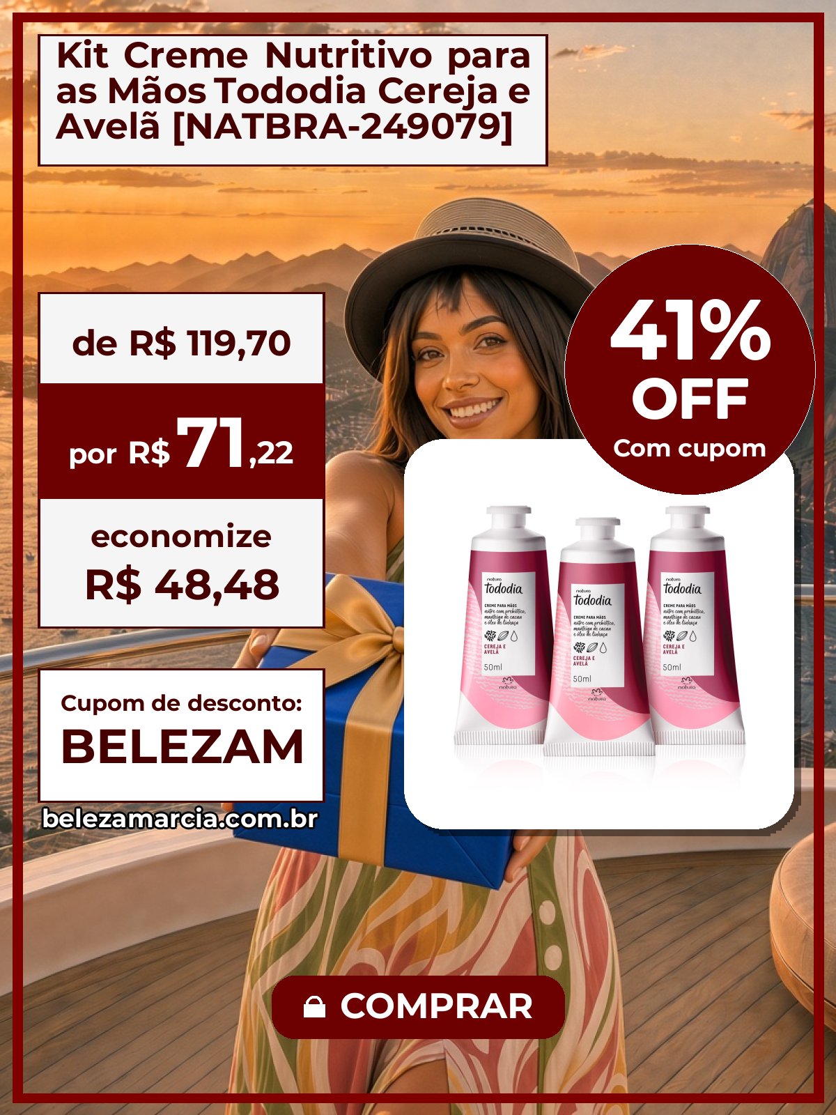 Kit Creme Nutritivo para as Mãos Tododia Cereja e Avelã [NATBRA-249079]