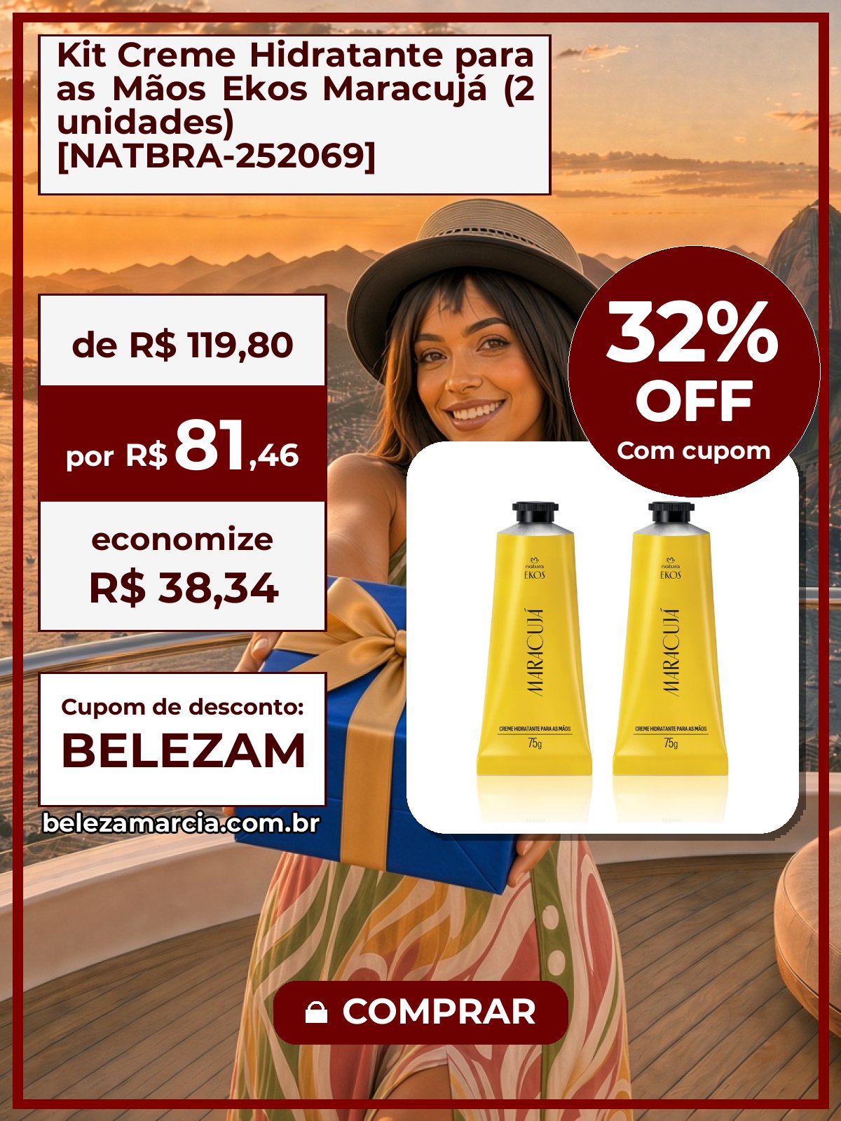 Kit Creme Hidratante para as Mãos Ekos Maracujá (2 unidades) [NATBRA-252069]