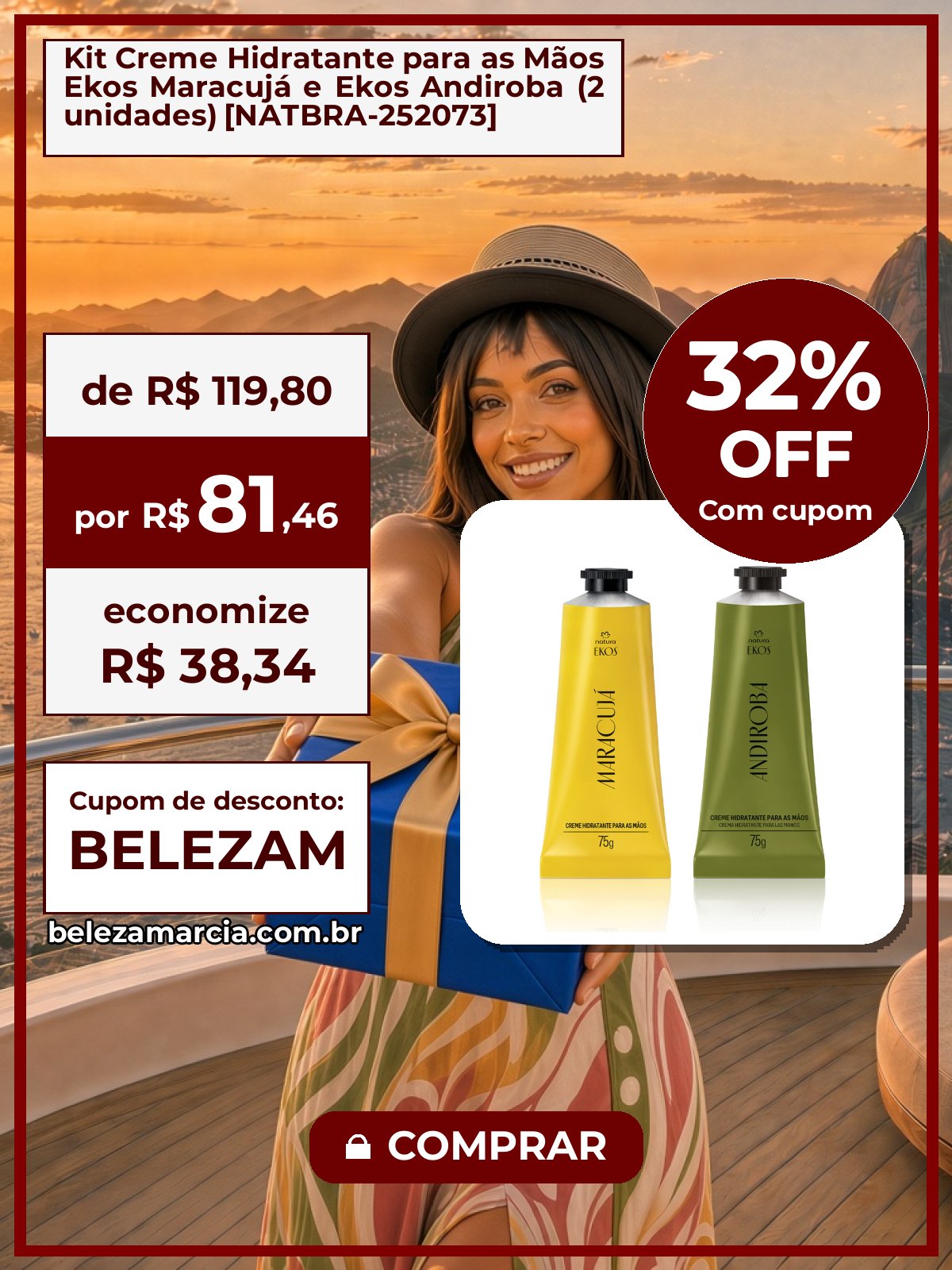 Kit Creme Hidratante para as Mãos Ekos Maracujá e Ekos Andiroba (2 unidades) [NATBRA-252073]
