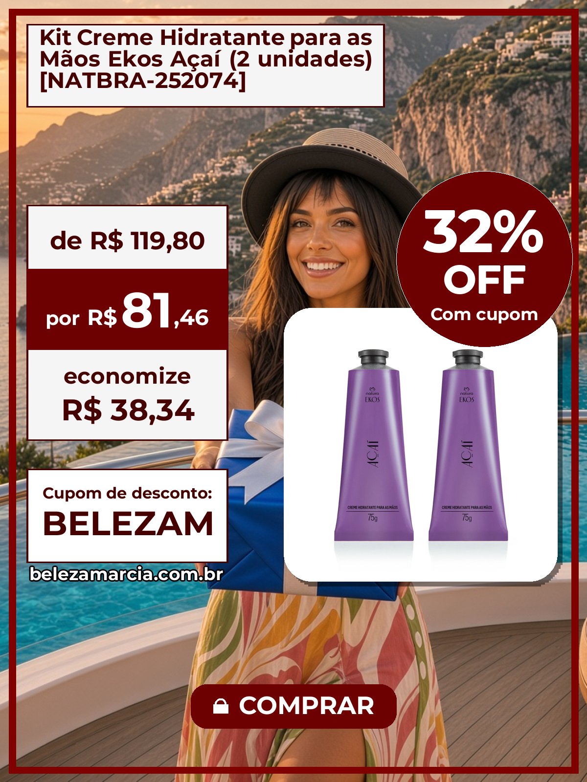 Kit Creme Hidratante para as Mãos Ekos Açaí (2 unidades) [NATBRA-252074]