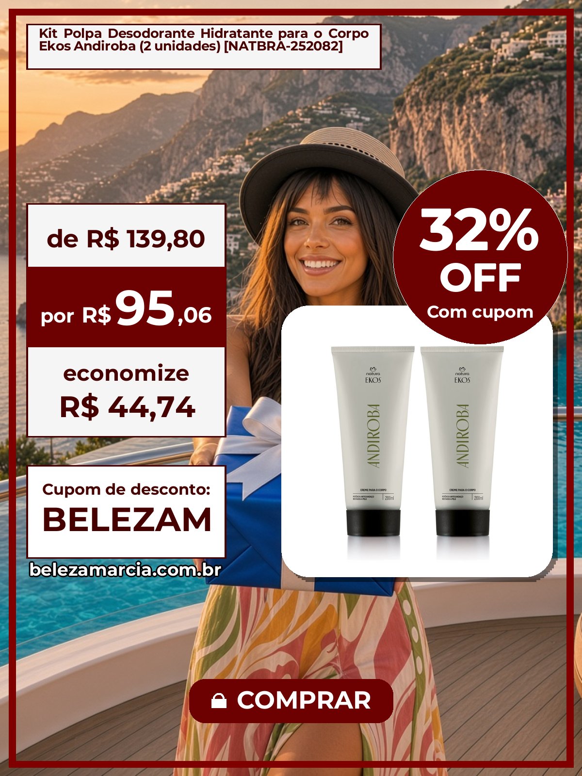 Kit Polpa Desodorante Hidratante para o Corpo Ekos Andiroba (2 unidades) [NATBRA-252082]