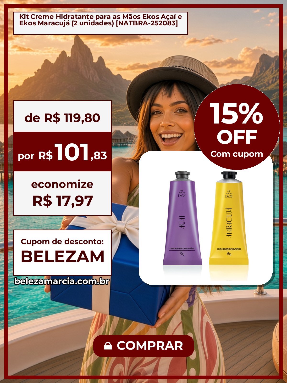 Kit Creme Hidratante para as Mãos Ekos Açaí e Ekos Maracujá (2 unidades) [NATBRA-252083]