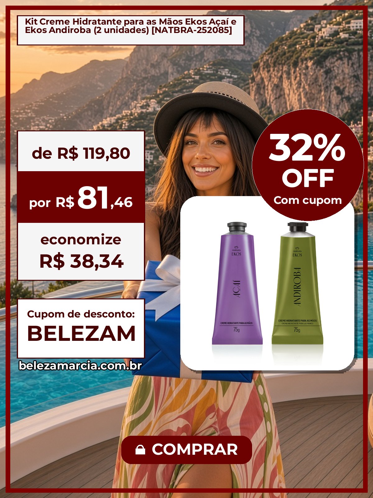 Kit Creme Hidratante para as Mãos Ekos Açaí e Ekos Andiroba (2 unidades) [NATBRA-252085]