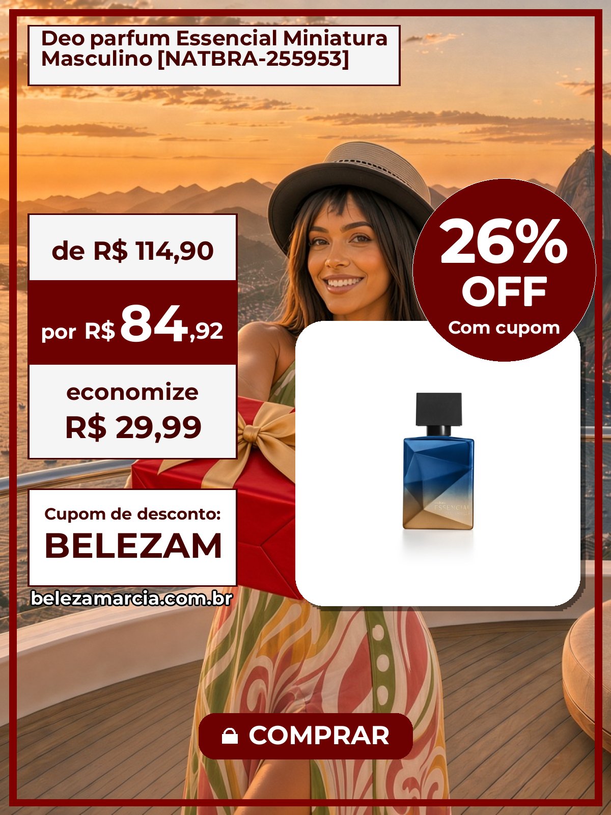 Deo parfum Essencial Miniatura Masculino [NATBRA-255953]