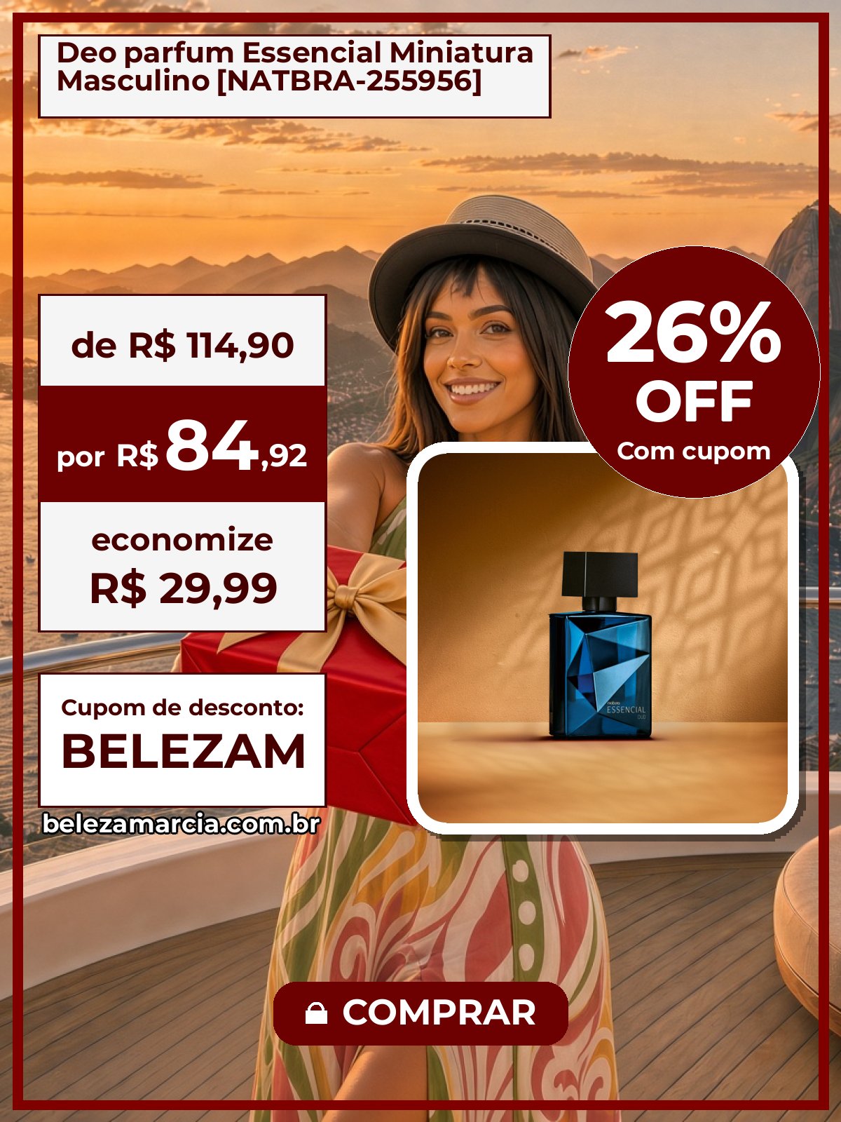 Deo parfum Essencial Miniatura Masculino [NATBRA-255956]