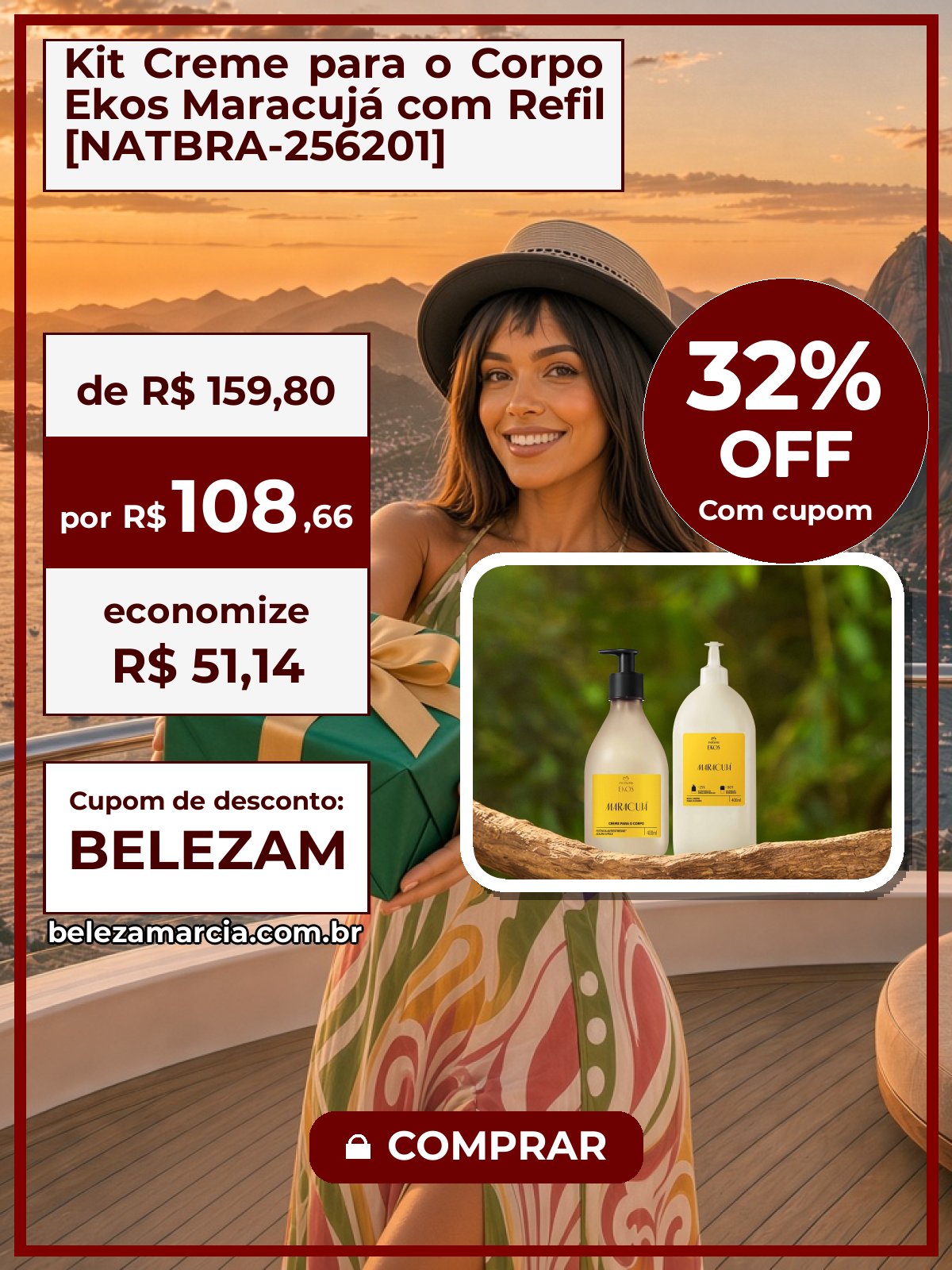 Kit Creme para o Corpo Ekos Maracujá com Refil [NATBRA-256201]