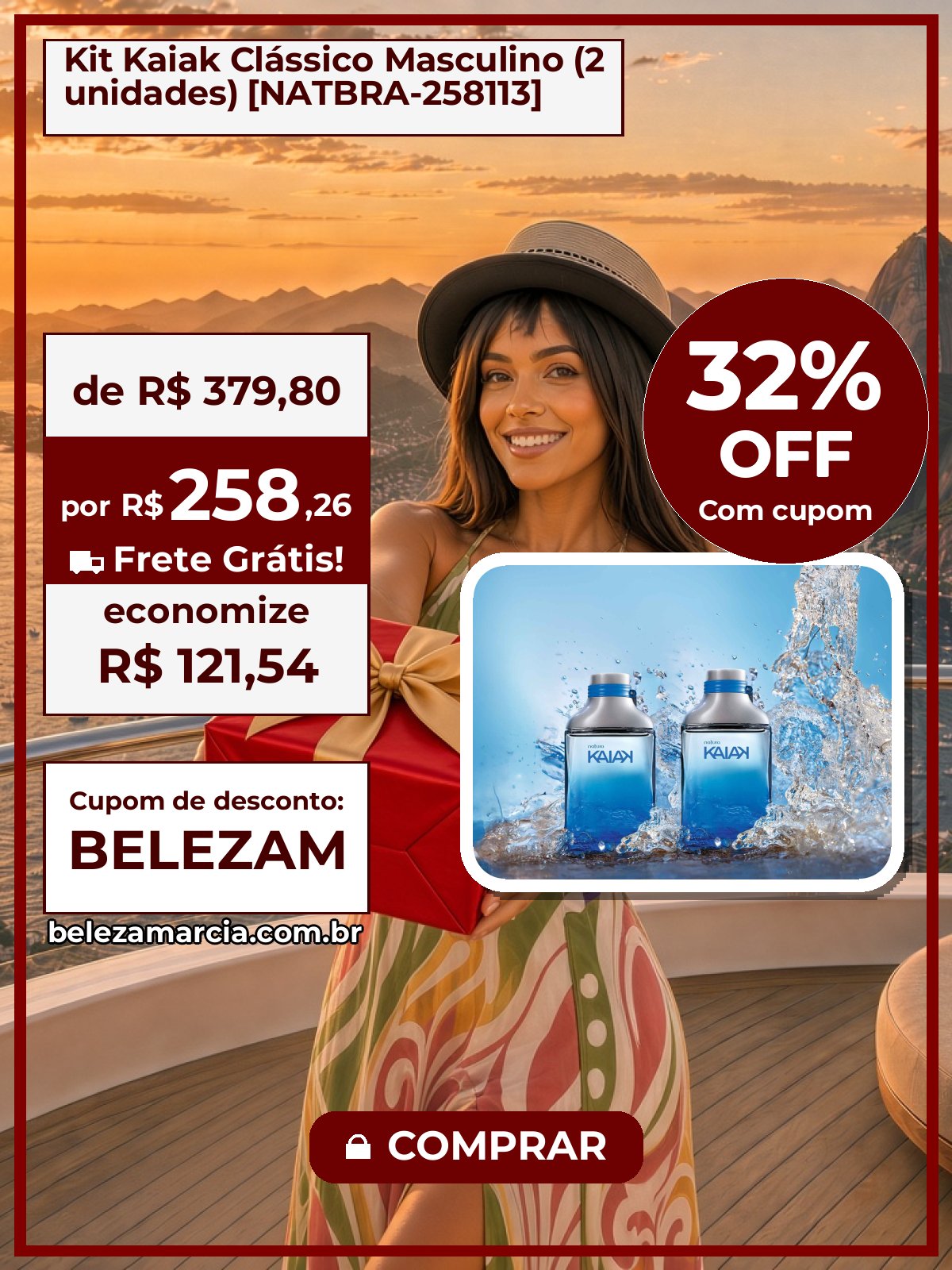 Kit Kaiak Clássico Masculino (2 unidades) [NATBRA-258113]