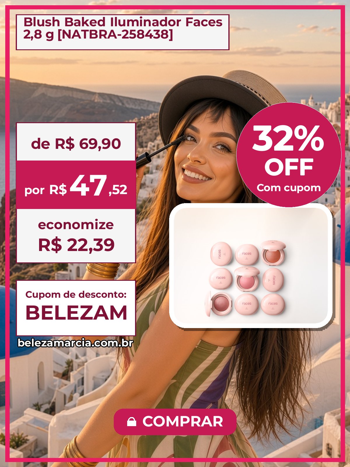 Blush Baked Iluminador Faces 2,8 g [NATBRA-258438]