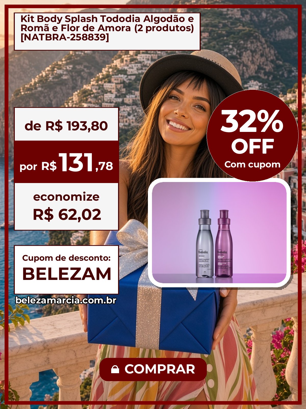 Kit Body Splash Tododia Algodão e Romã e Flor de Amora (2 produtos) [NATBRA-258839]