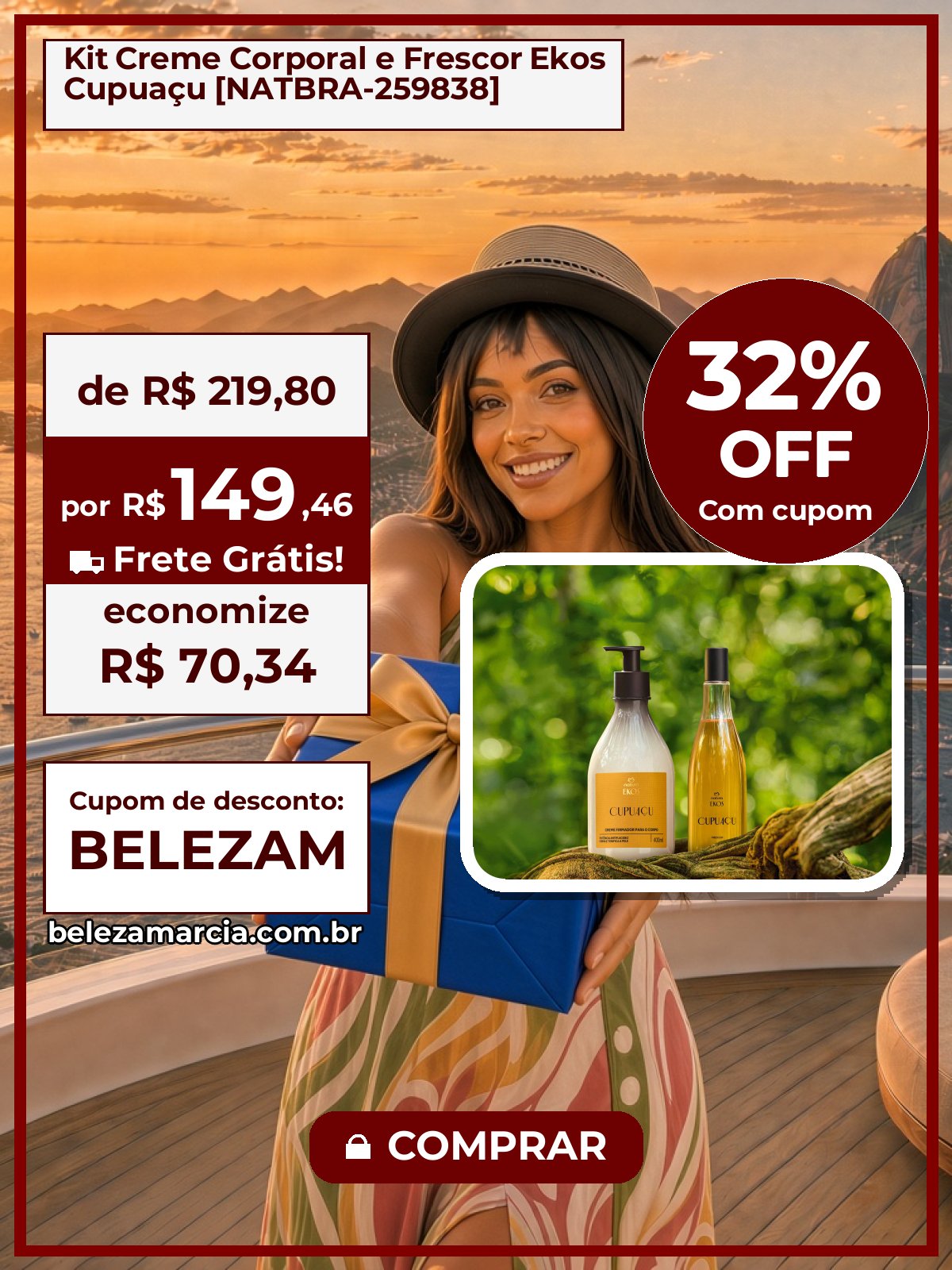 Kit Creme Corporal e Frescor Ekos Cupuaçu [NATBRA-259838]