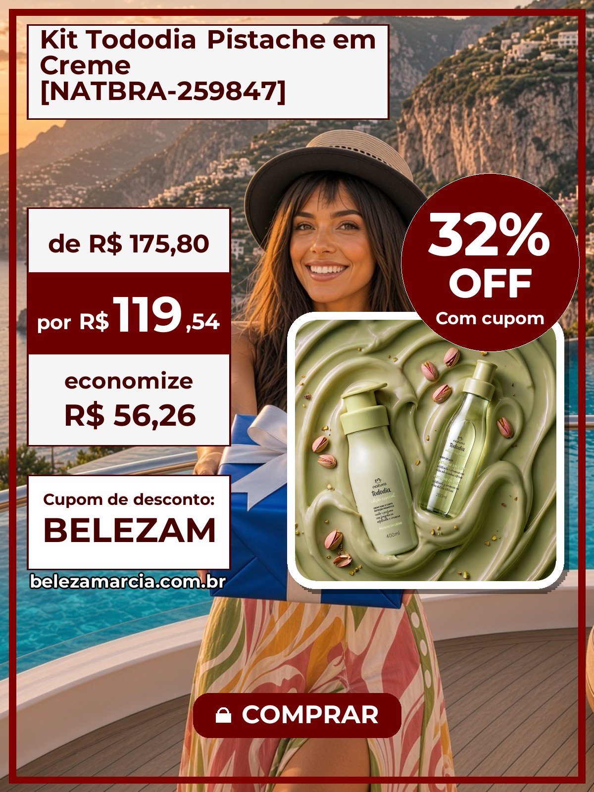 Kit Tododia Pistache em Creme [NATBRA-259847]