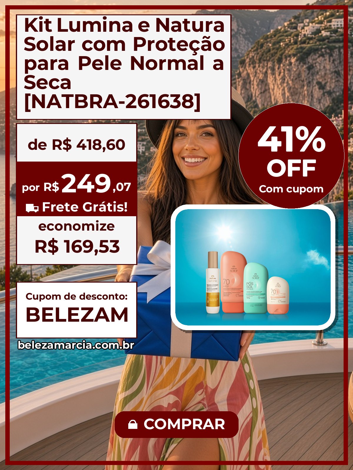 Kit Lumina e Natura Solar com Proteção para Pele Normal a Seca [NATBRA-261638]