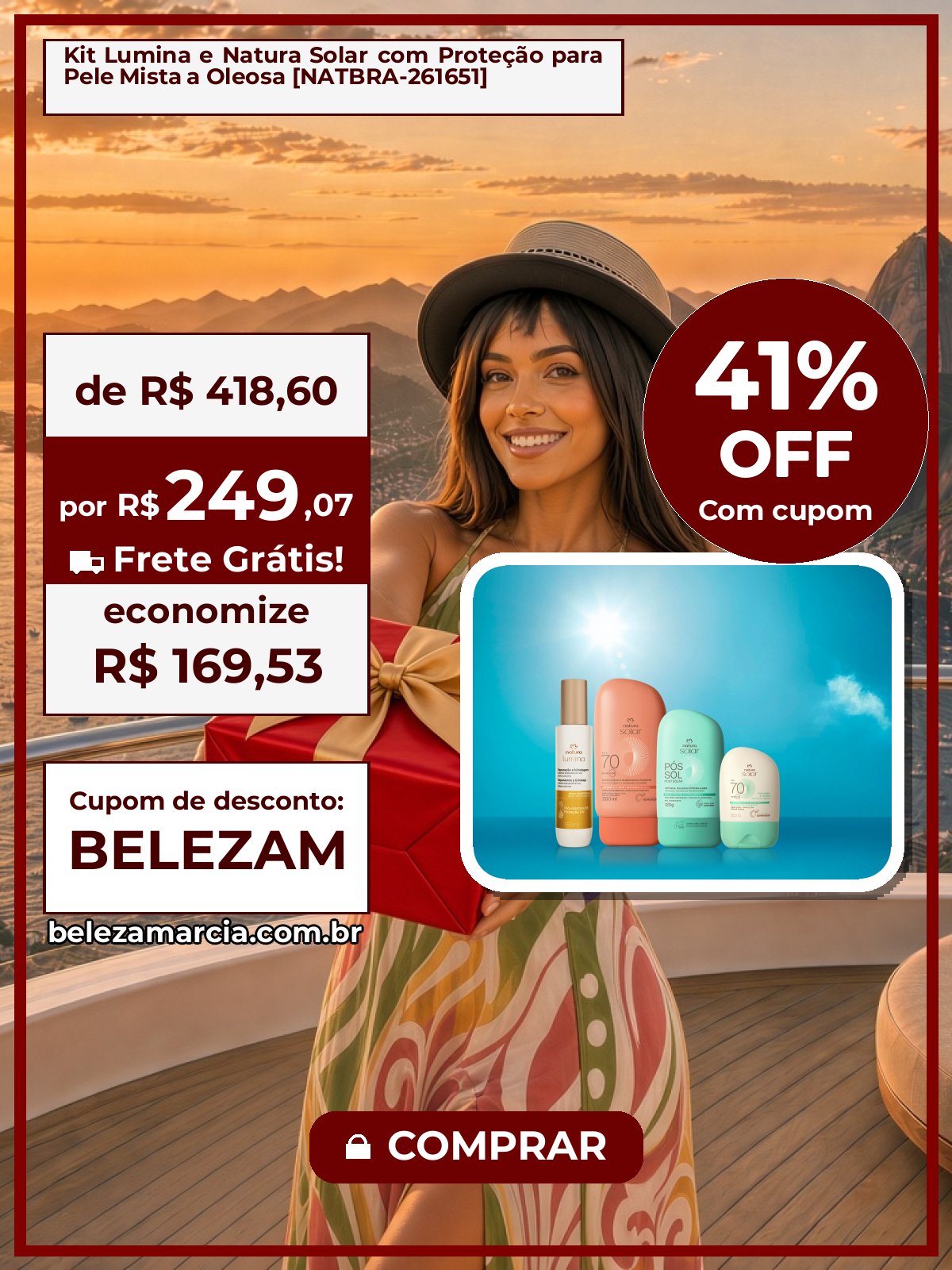 Kit Lumina e Natura Solar com Proteção para Pele Mista a Oleosa [NATBRA-261651]