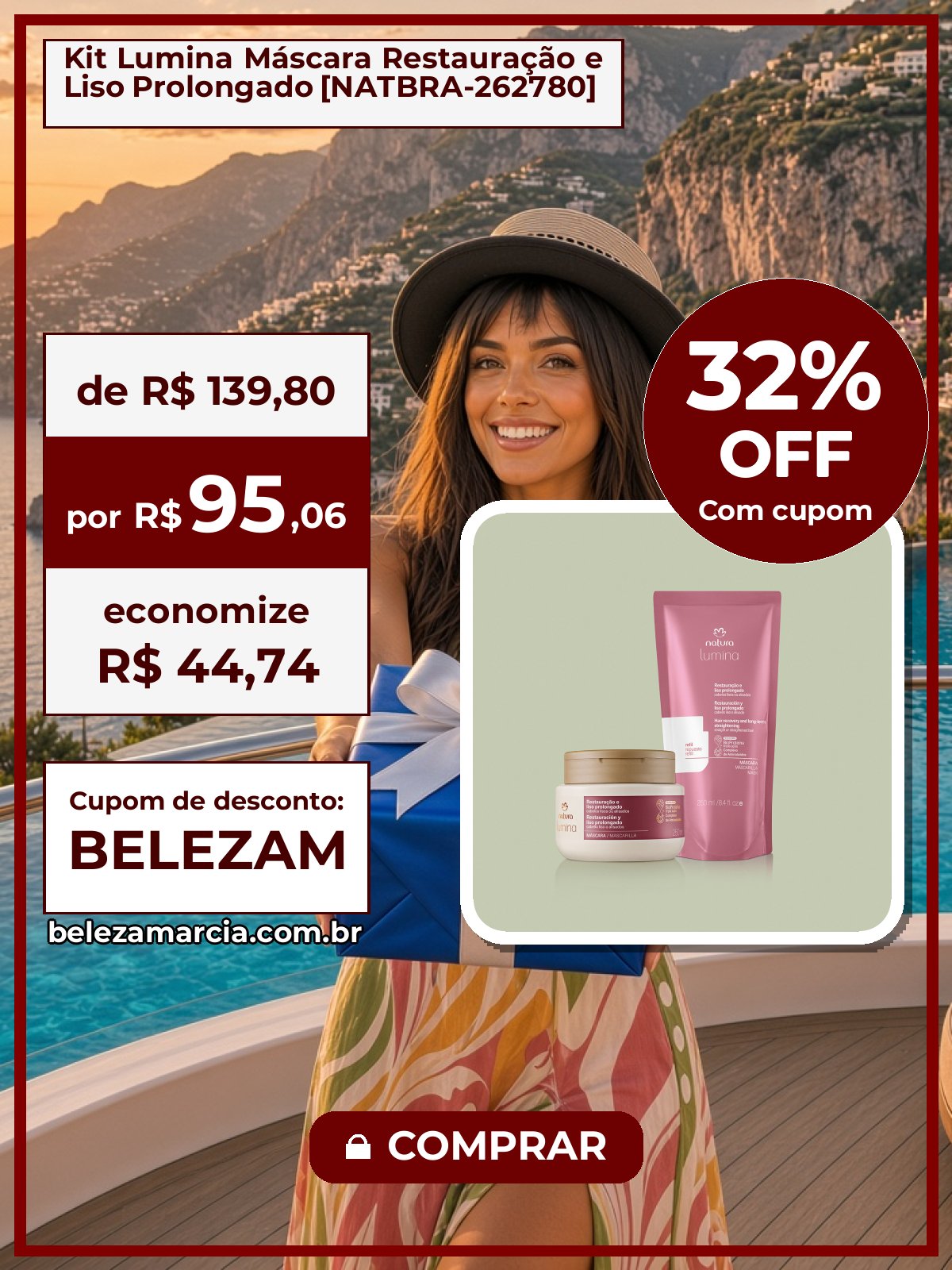 Kit Lumina Máscara Restauração e Liso Prolongado [NATBRA-262780]