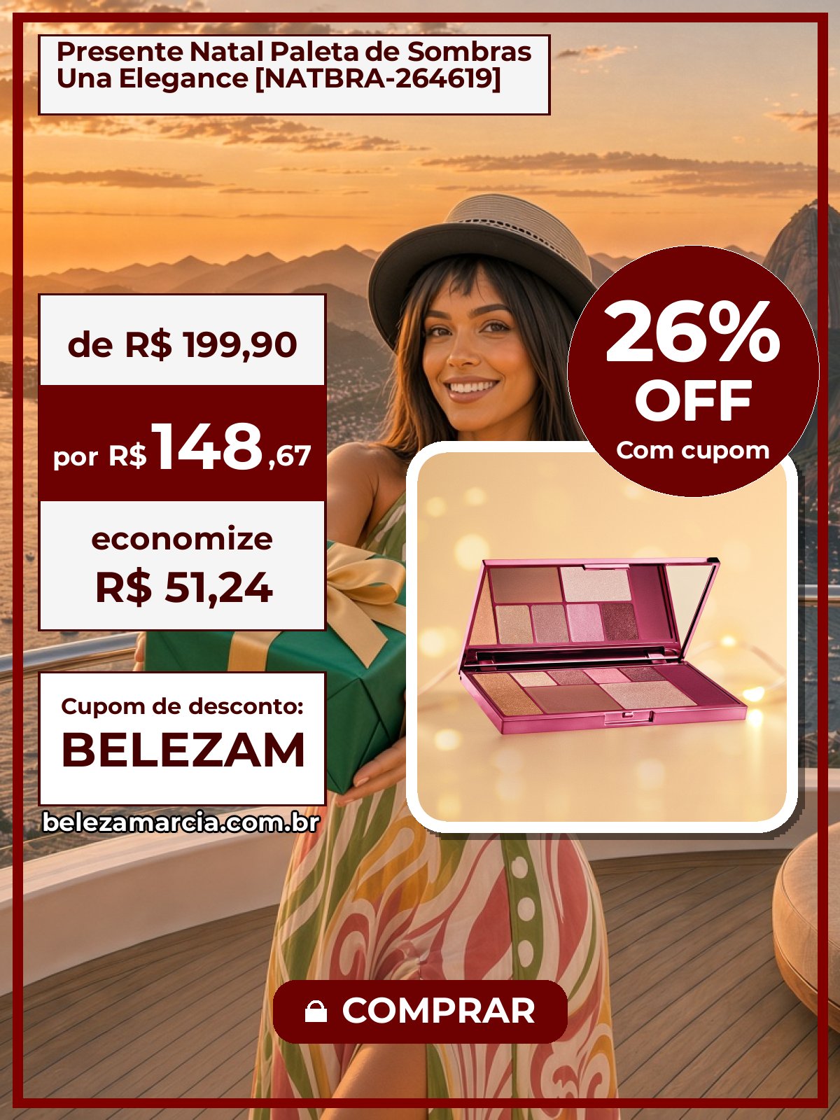Presente Natal Paleta de Sombras Una Elegance [NATBRA-264619]