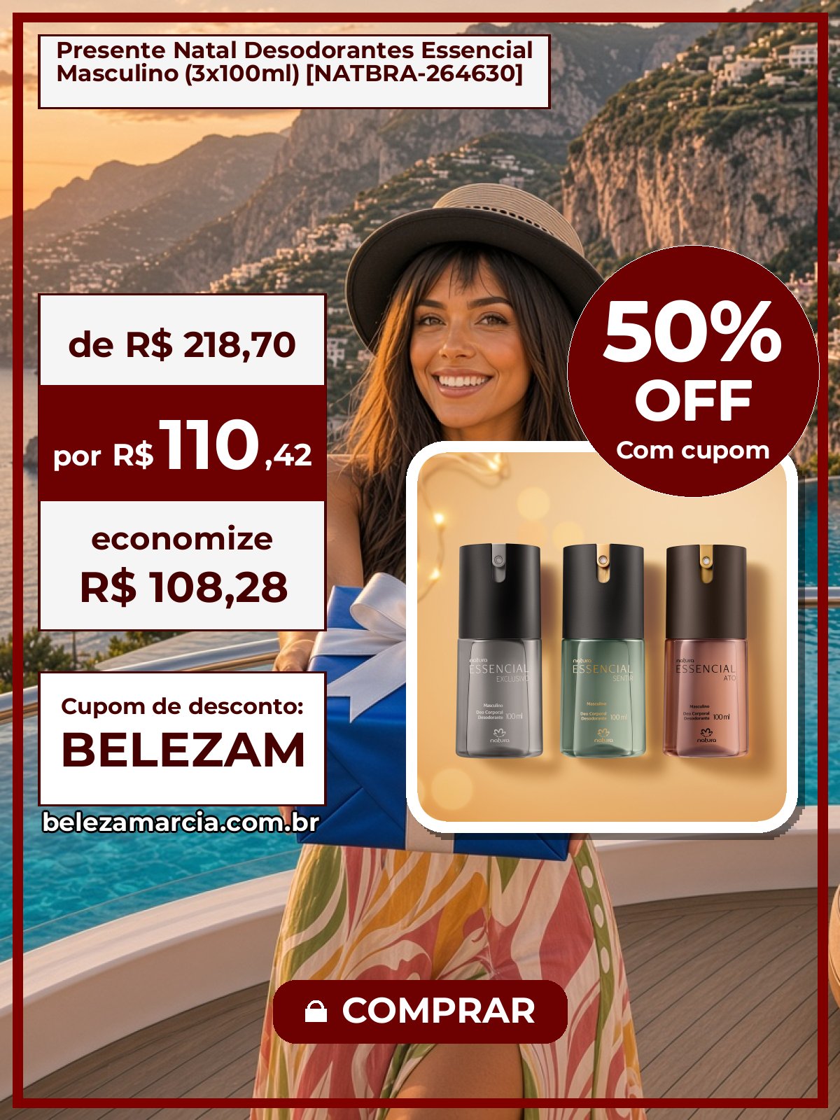 Presente Natal Desodorantes Essencial Masculino (3x100ml) [NATBRA-264630]