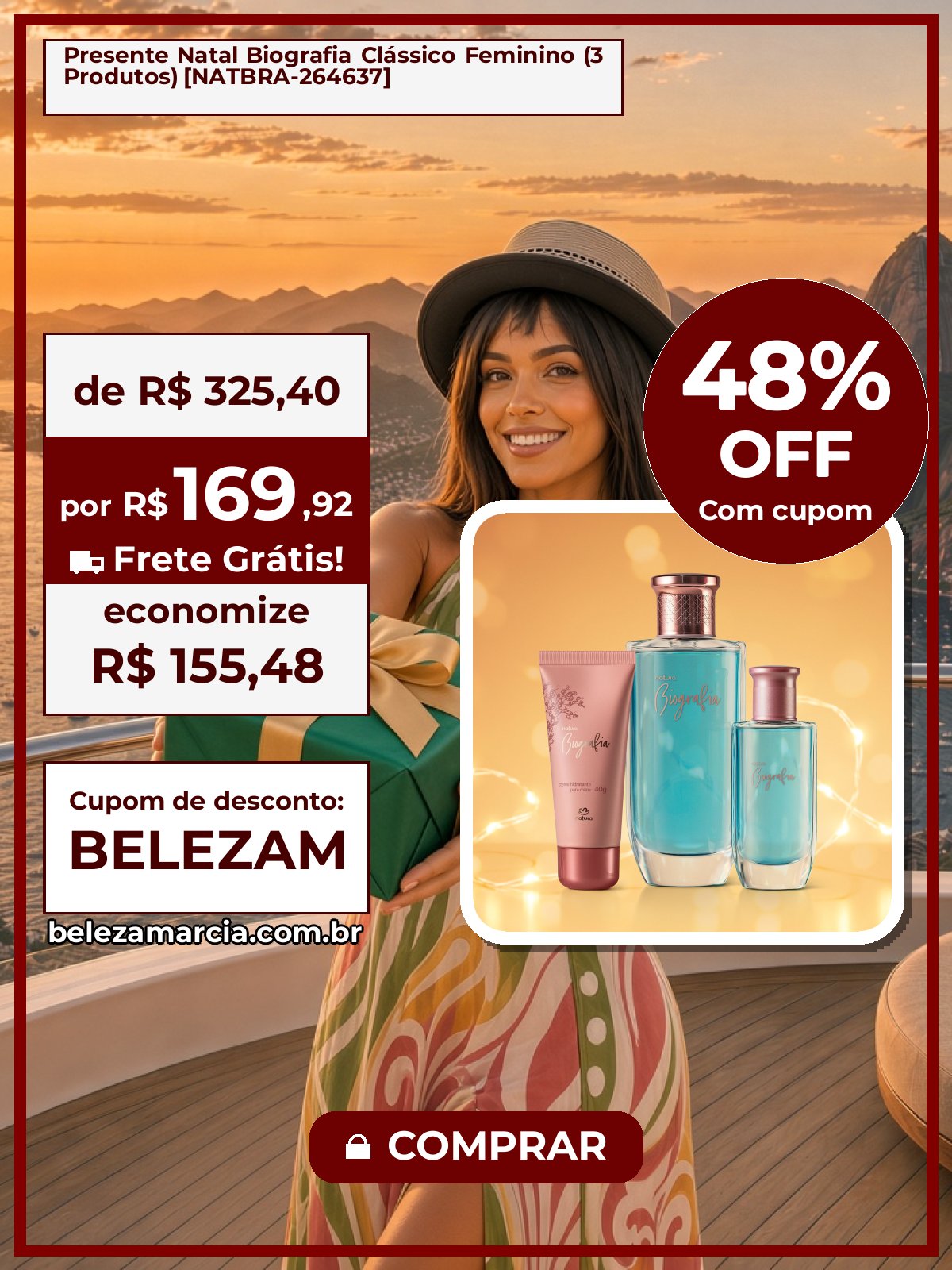 Presente Natal Biografia Clássico Feminino (3 Produtos) [NATBRA-264637]