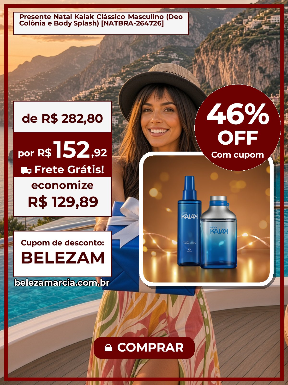 Presente Natal Kaiak Clássico Masculino (Deo Colônia e Body Splash) [NATBRA-264726]