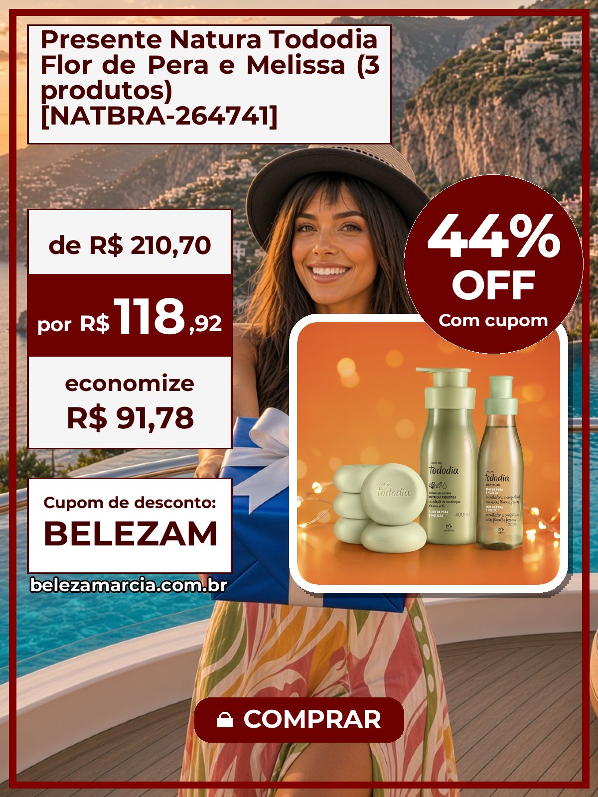 Presente Natura Tododia Flor de Pera e Melissa (3 produtos) [NATBRA-264741]