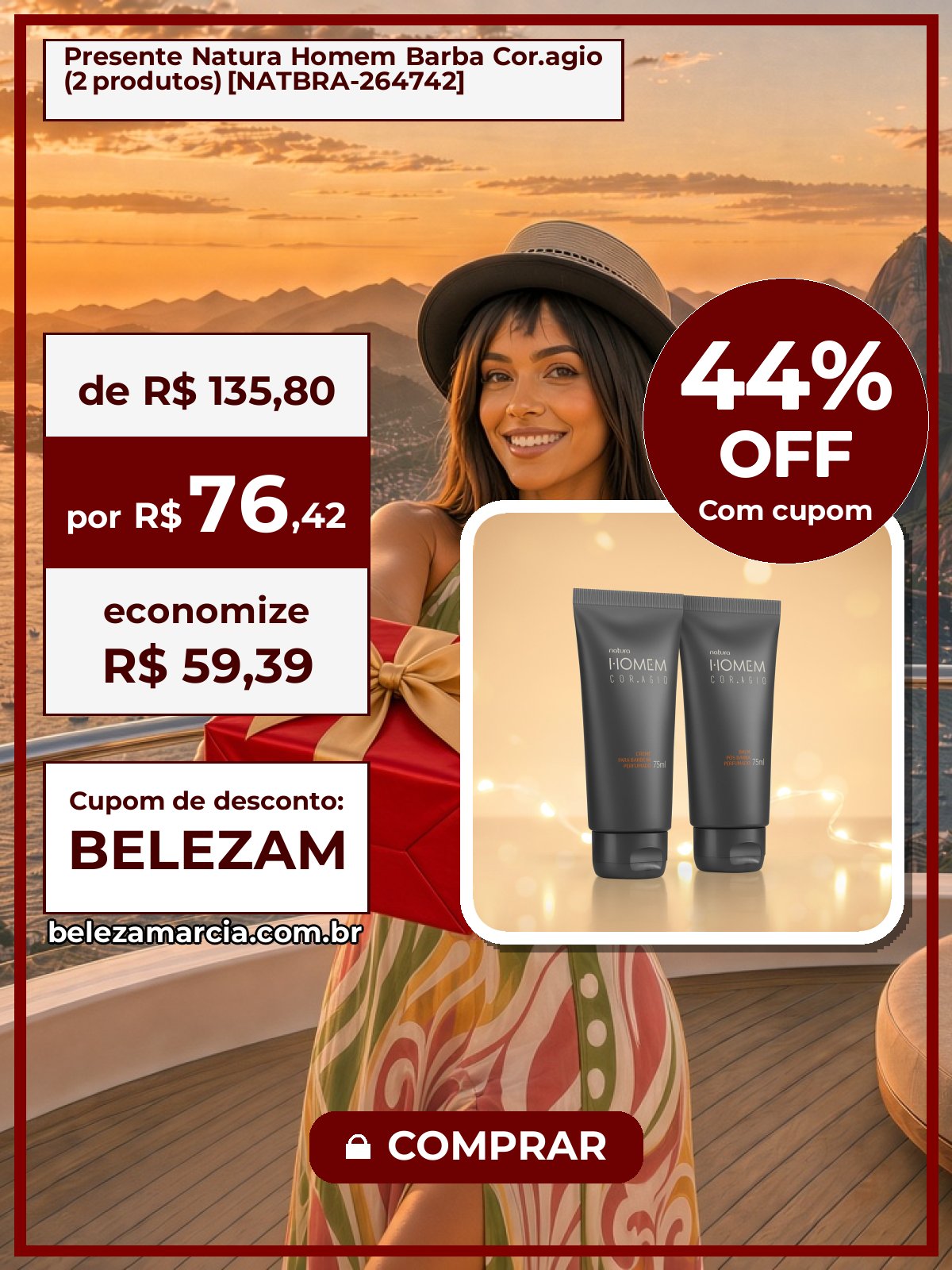 Presente Natura Homem Barba Cor.agio (2 produtos) [NATBRA-264742]