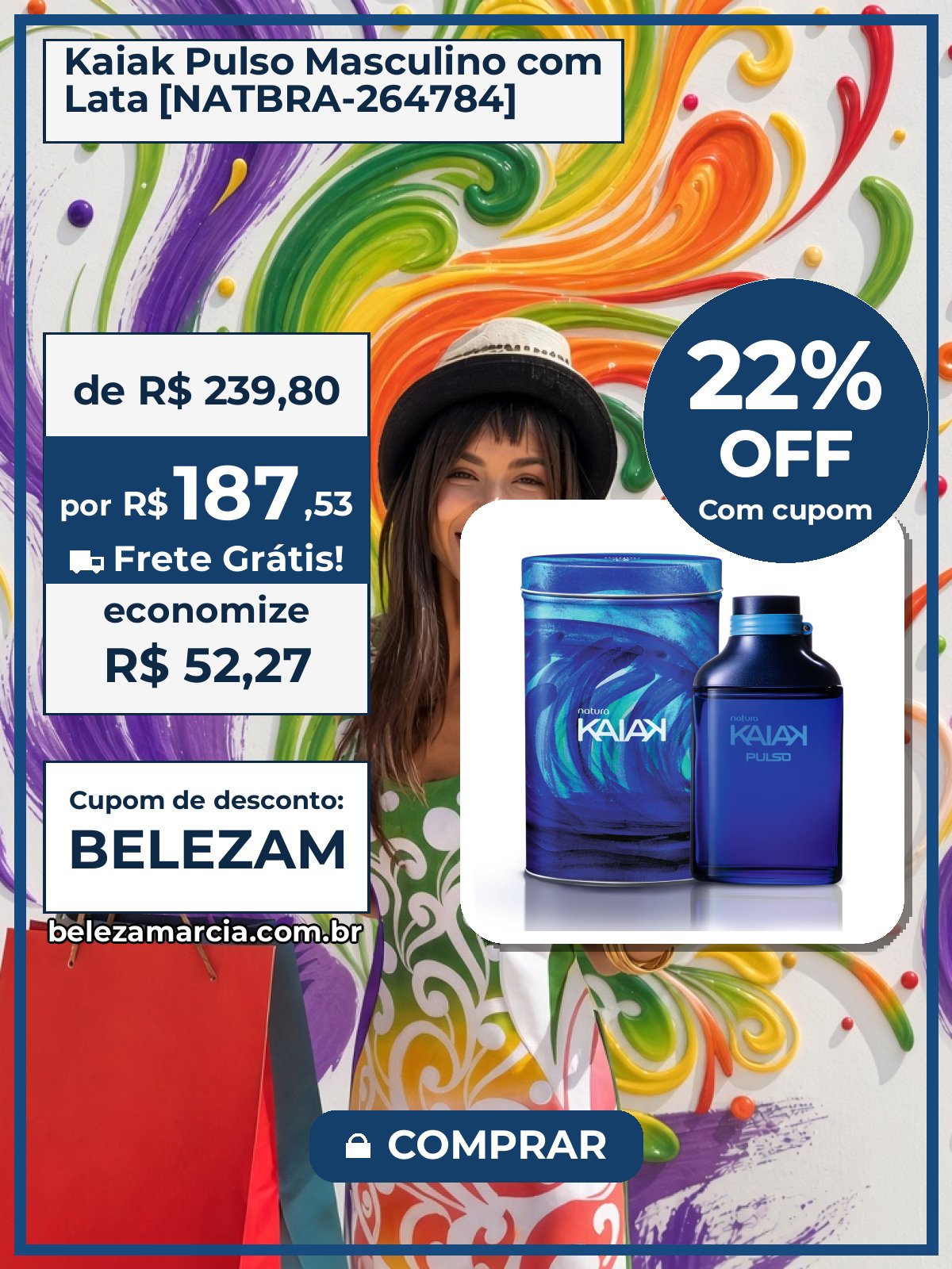 Kaiak Pulso Masculino com Lata [NATBRA-264784]