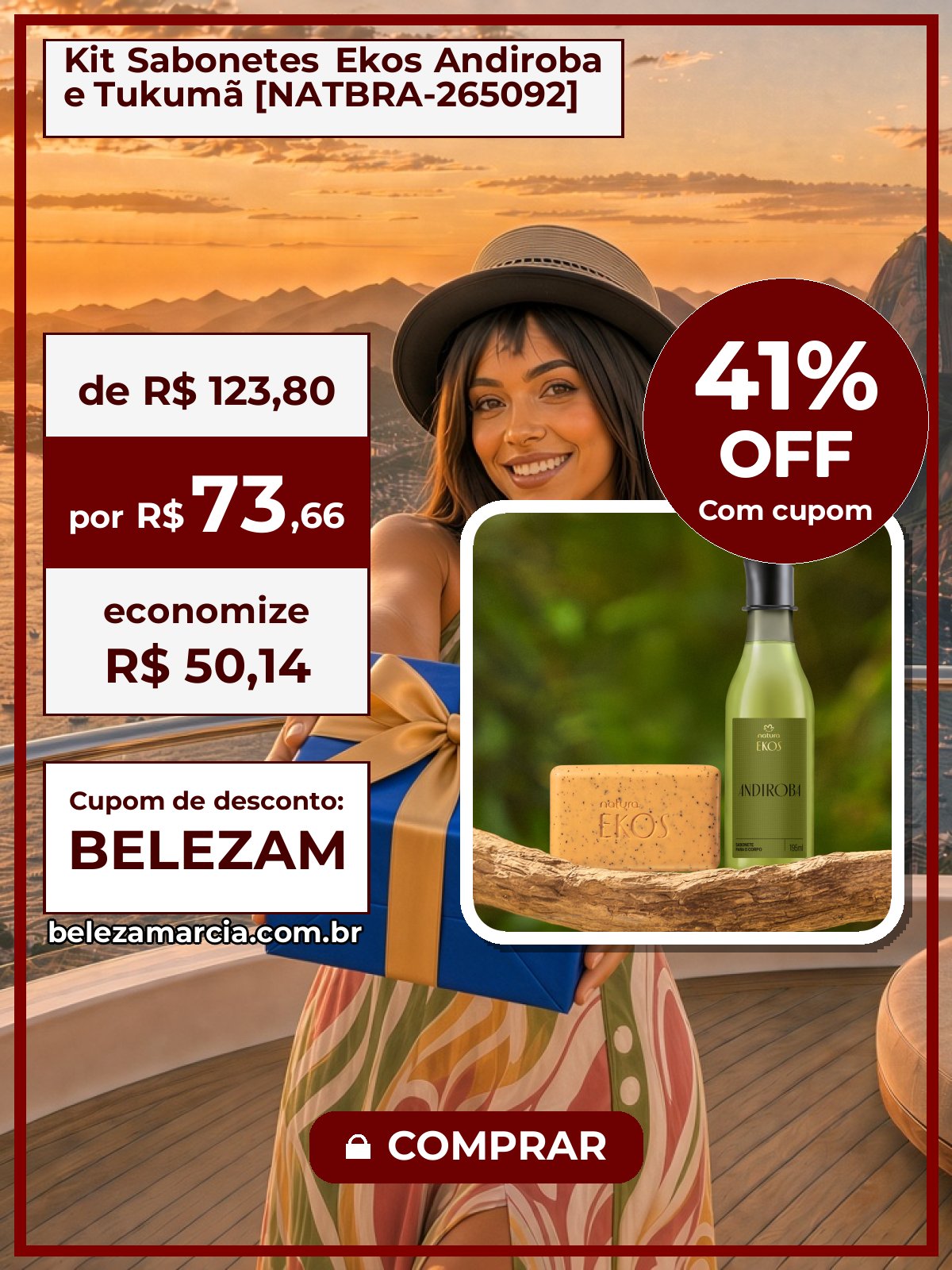 Kit Sabonetes Ekos Andiroba e Tukumã [NATBRA-265092]