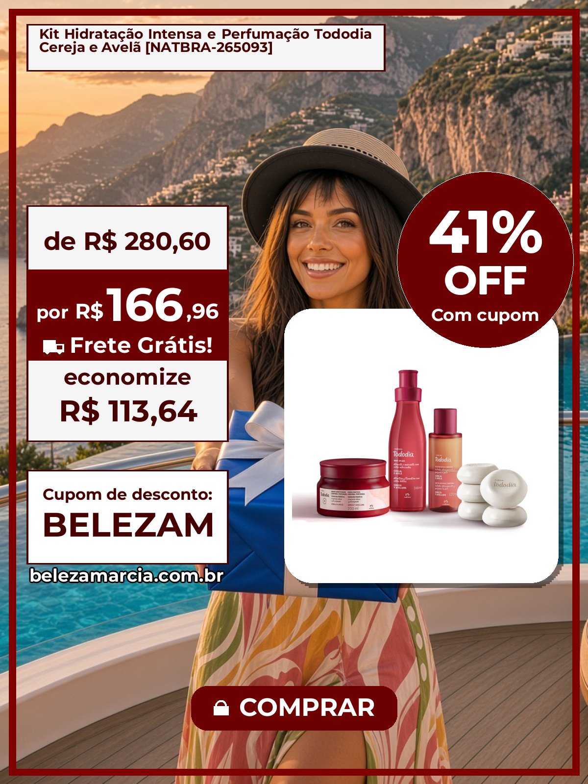 Kit Hidratação Intensa e Perfumação Tododia Cereja e Avelã [NATBRA-265093]