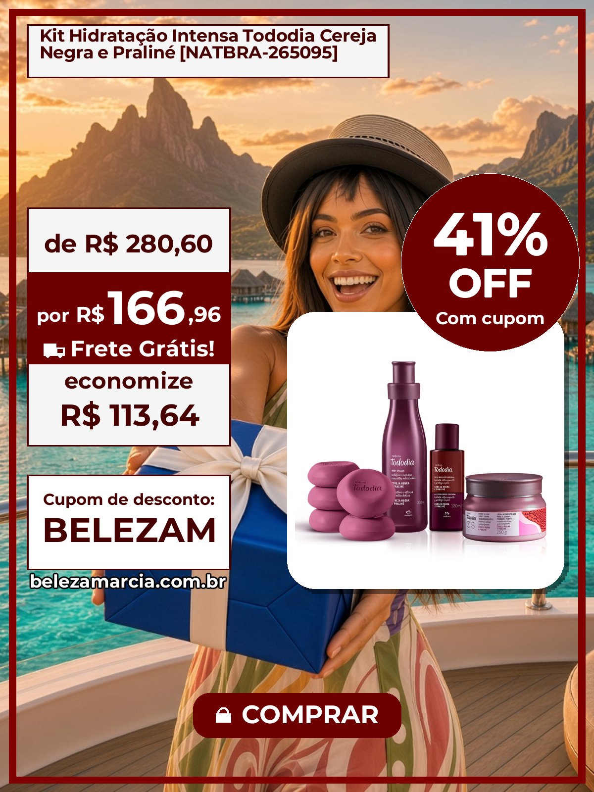 Kit Hidratação Intensa Tododia Cereja Negra e Praliné [NATBRA-265095]
