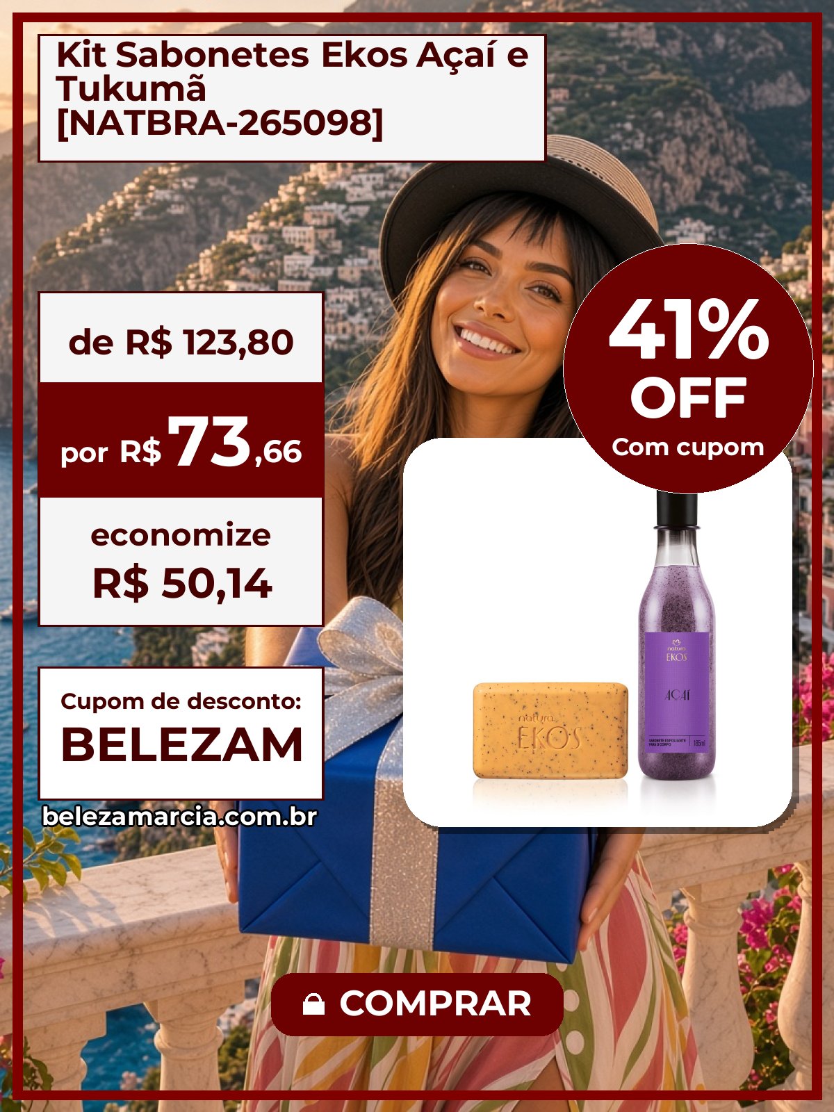 Kit Sabonetes Ekos Açaí e Tukumã [NATBRA-265098]