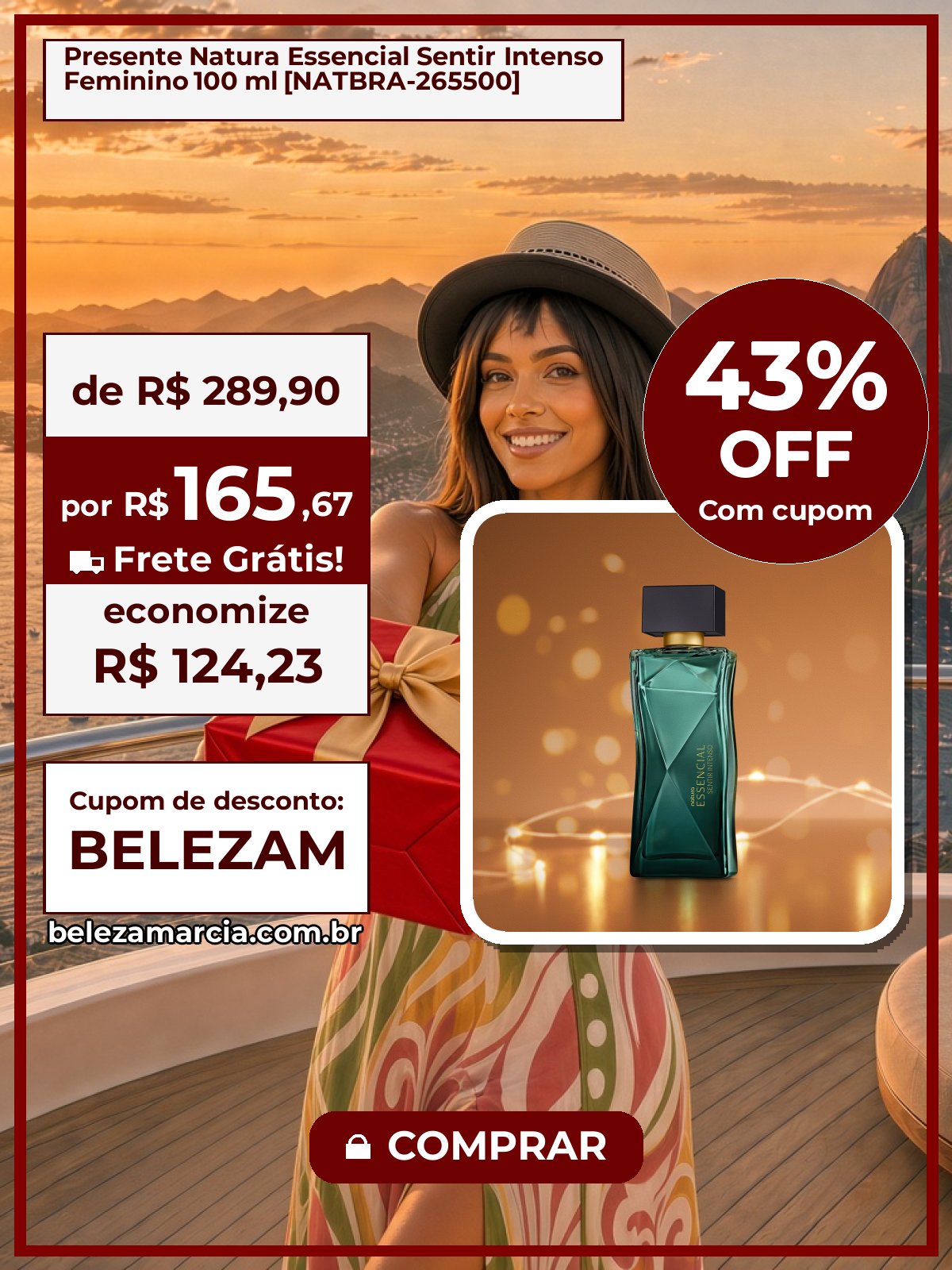 Presente Natura Essencial Sentir Intenso Feminino 100 ml [NATBRA-265500]