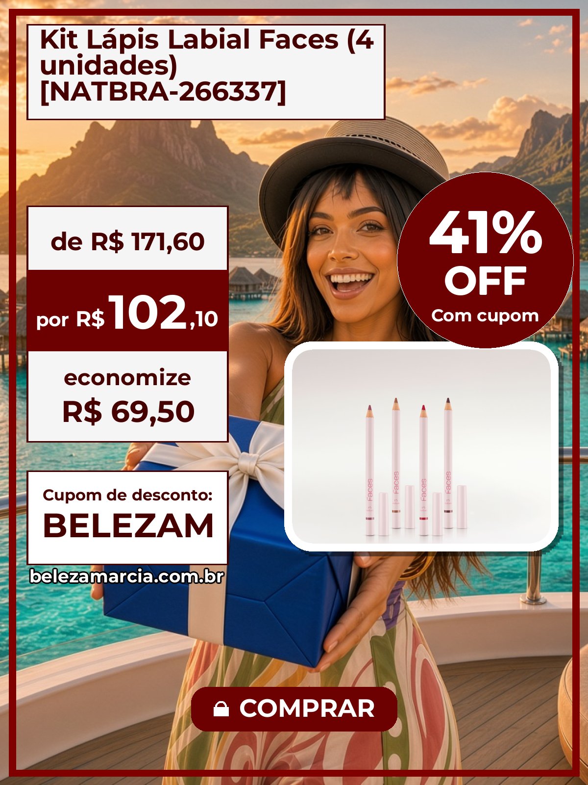 Kit Lápis Labial Faces (4 unidades) [NATBRA-266337]