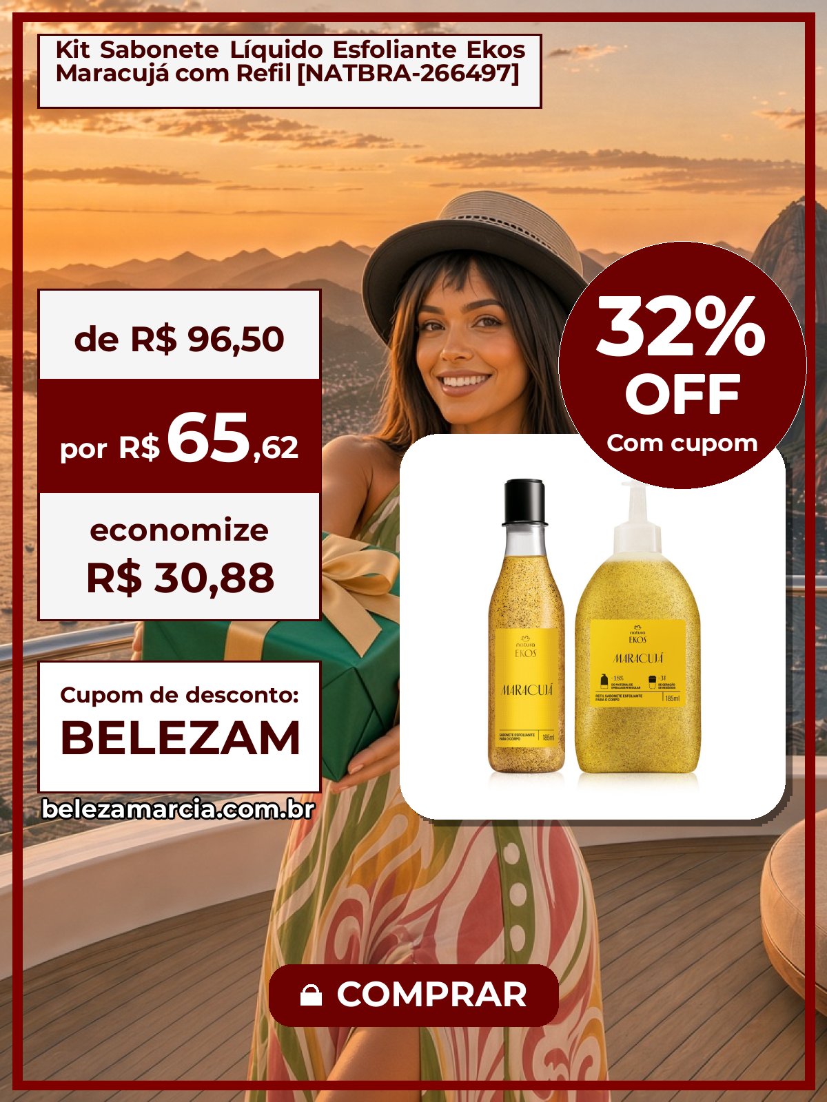 Kit Sabonete Líquido Esfoliante Ekos Maracujá com Refil [NATBRA-266497]