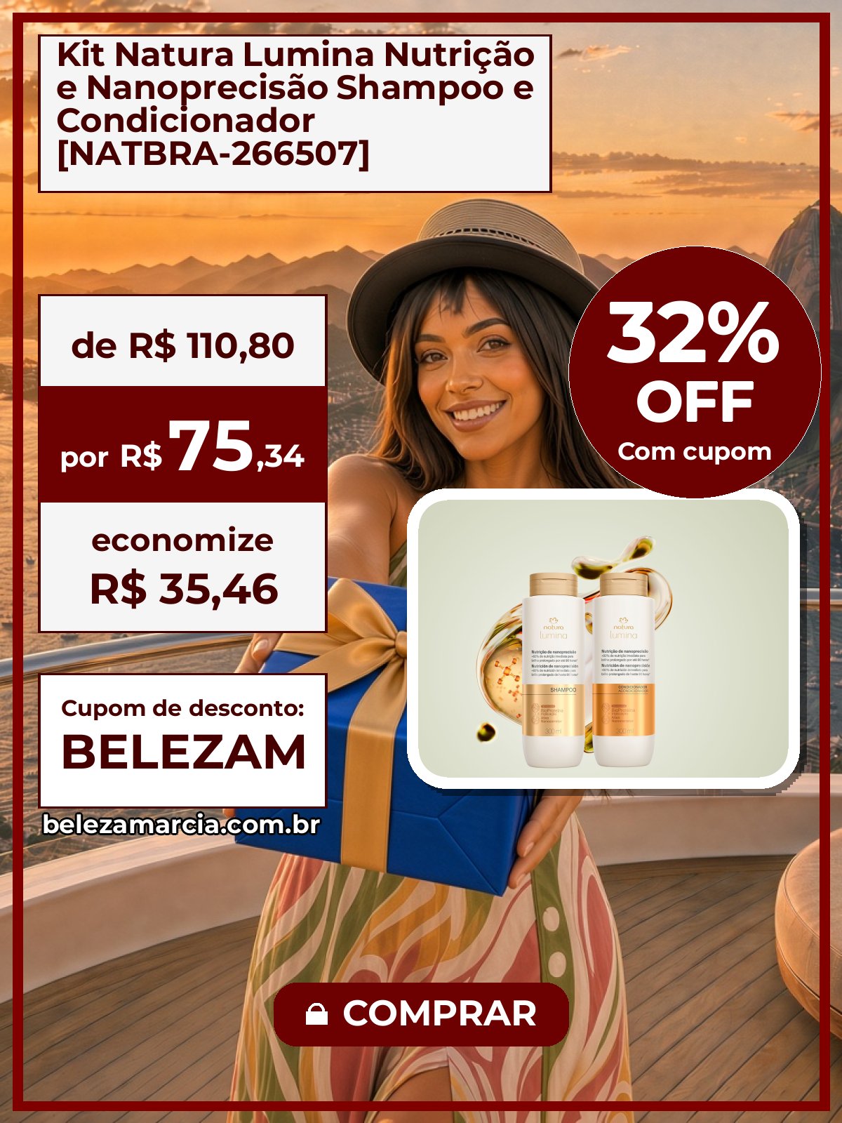 Kit Natura Lumina Nutrição e Nanoprecisão Shampoo e Condicionador [NATBRA-266507]