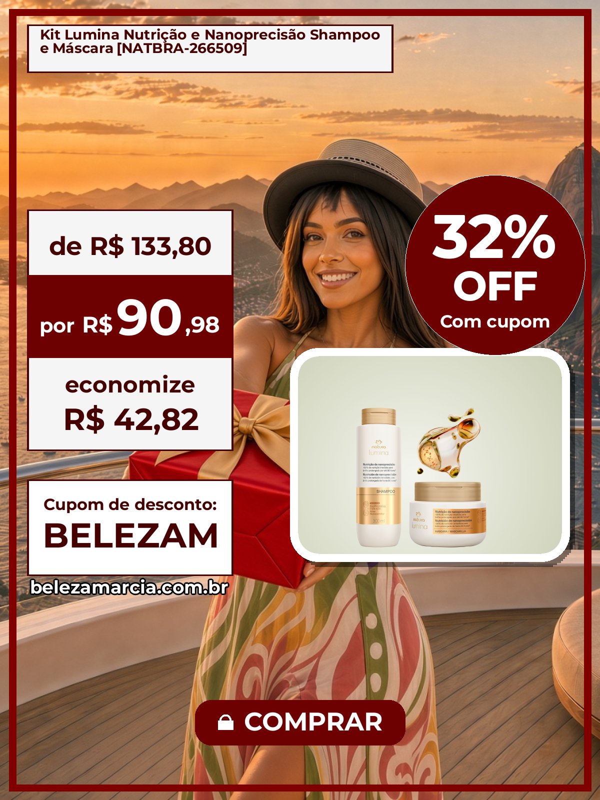 Kit Lumina Nutrição e Nanoprecisão Shampoo e Máscara [NATBRA-266509]