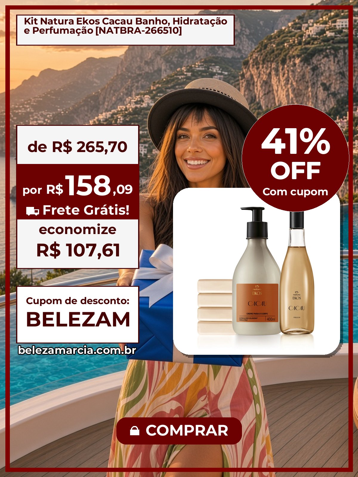 Kit Natura Ekos Cacau Banho, Hidratação e Perfumação [NATBRA-266510]