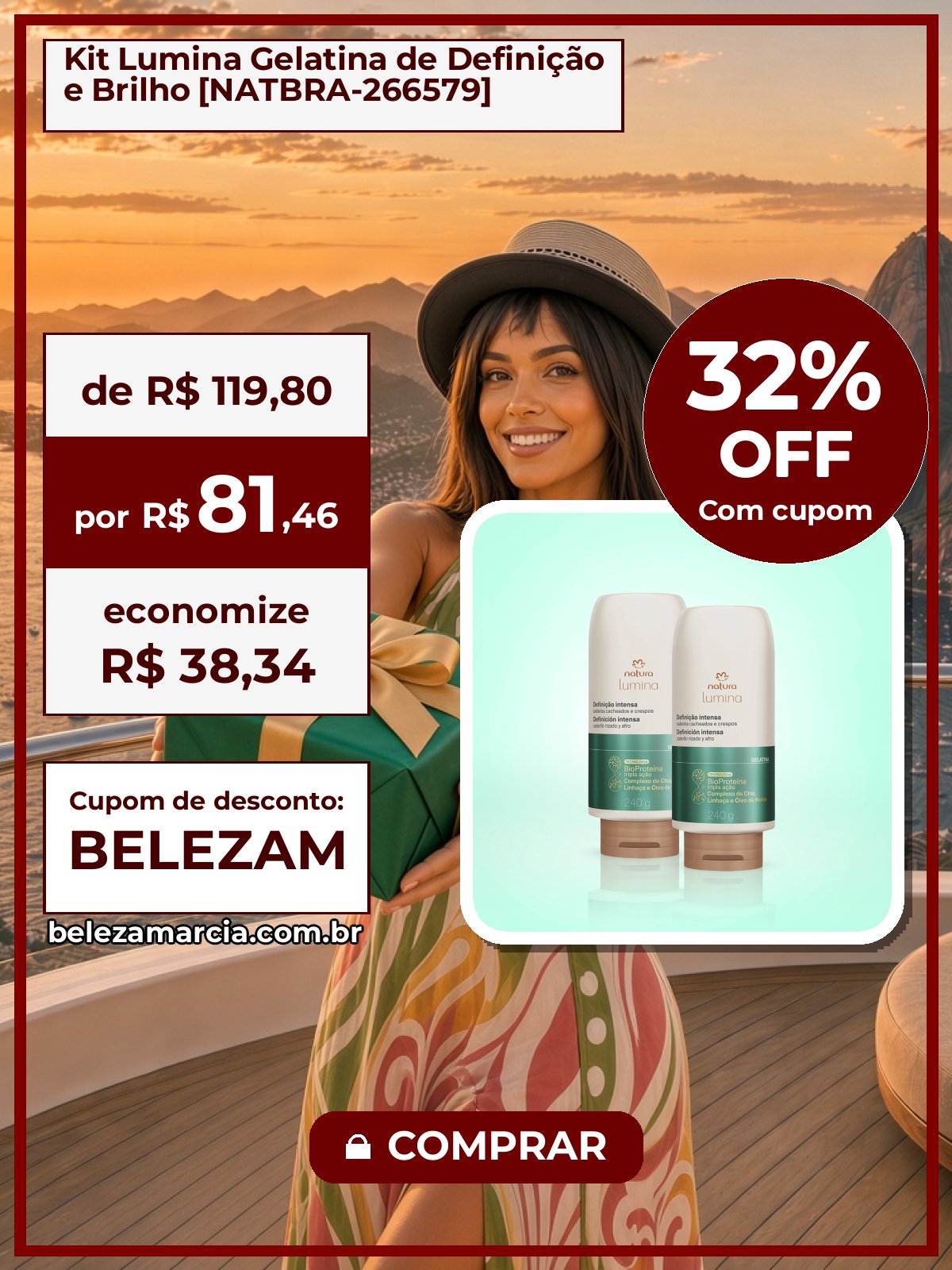Kit Lumina Gelatina de Definição e Brilho [NATBRA-266579]