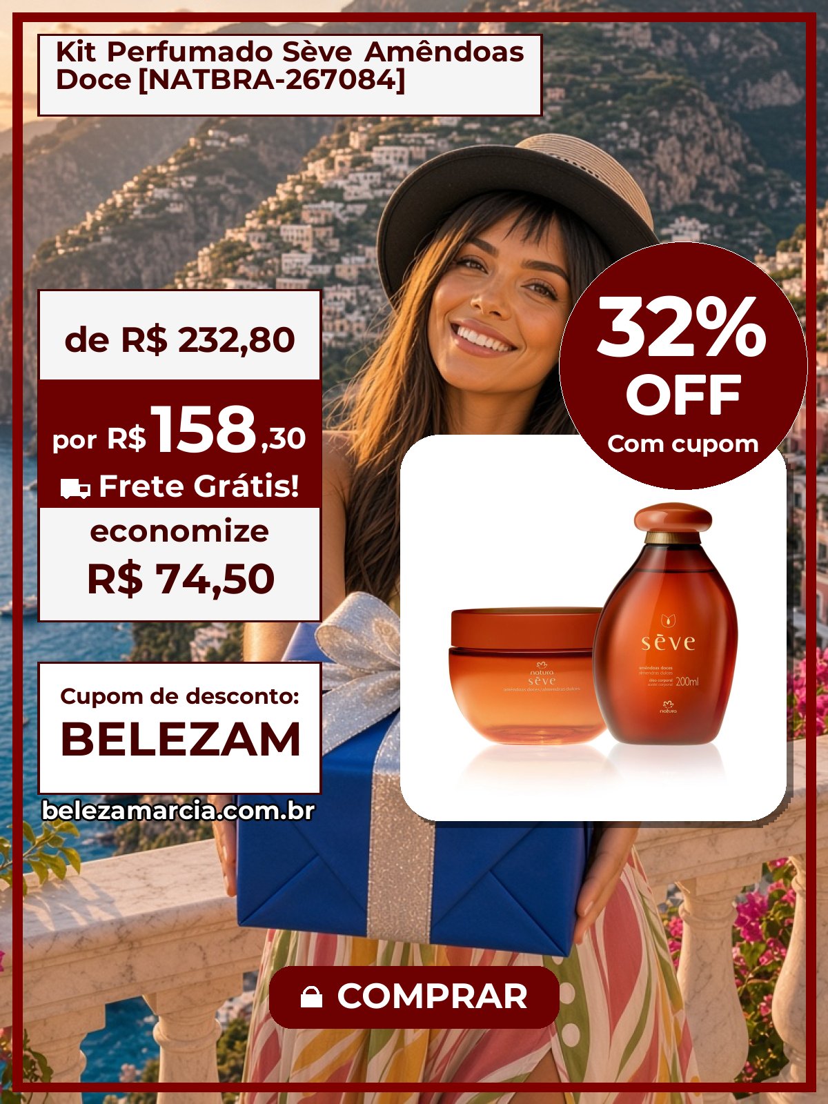 Kit Perfumado Sève Amêndoas Doce [NATBRA-267084]