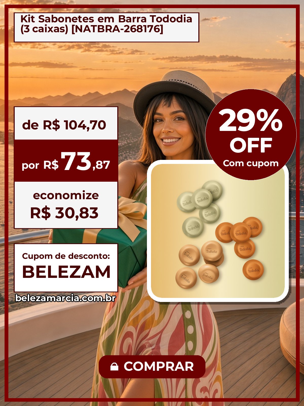 Kit Sabonetes em Barra Tododia (3 caixas) [NATBRA-268176]