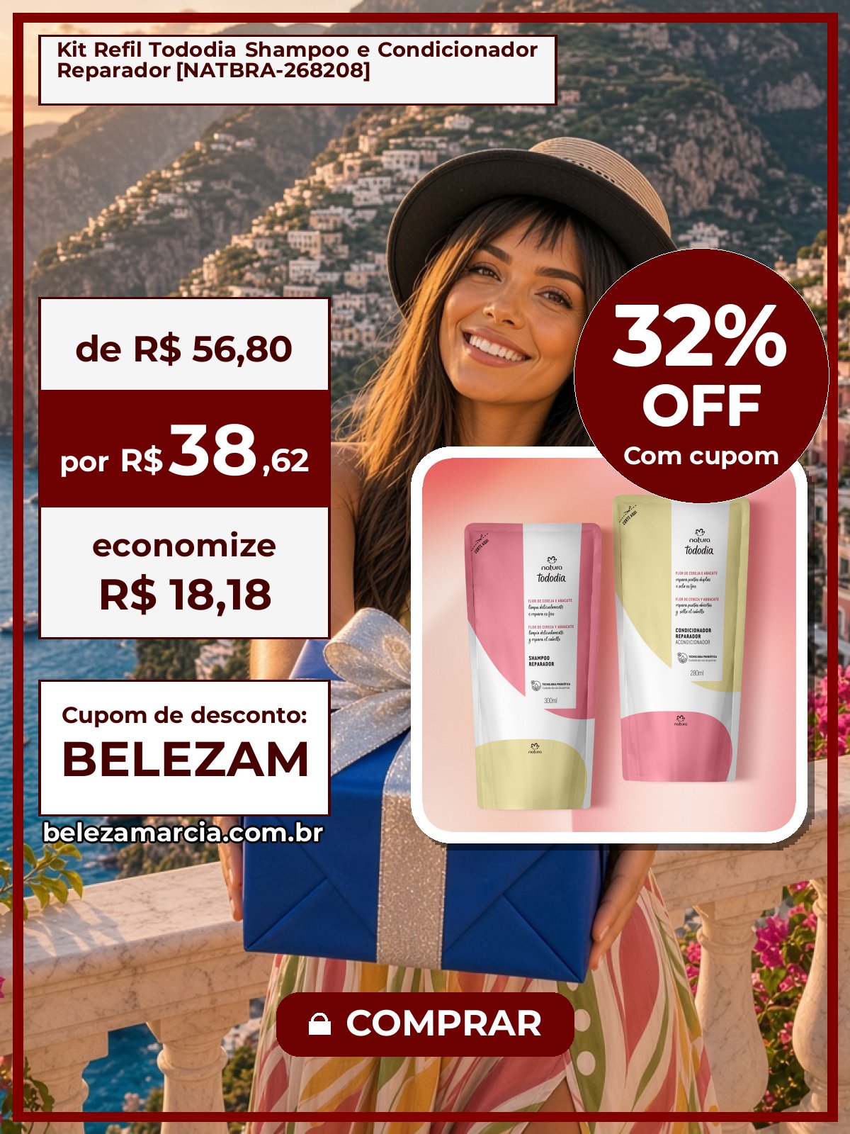Kit Refil Tododia Shampoo e Condicionador Reparador [NATBRA-268208]