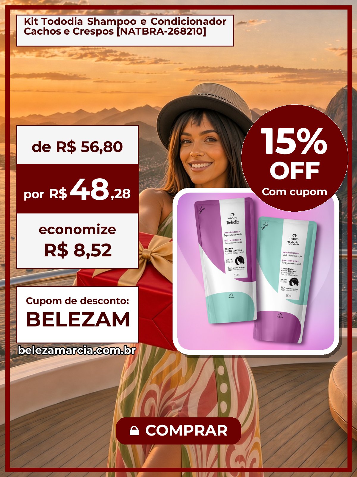 Kit Tododia Shampoo e Condicionador Cachos e Crespos [NATBRA-268210]